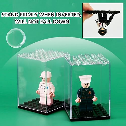 Miniatura 4 de EKIND Vitrina acrílica compatible con minifiguras, modelos de juguetes de bloques de construcción, almacenamiento de juguetes de edificios, estuche