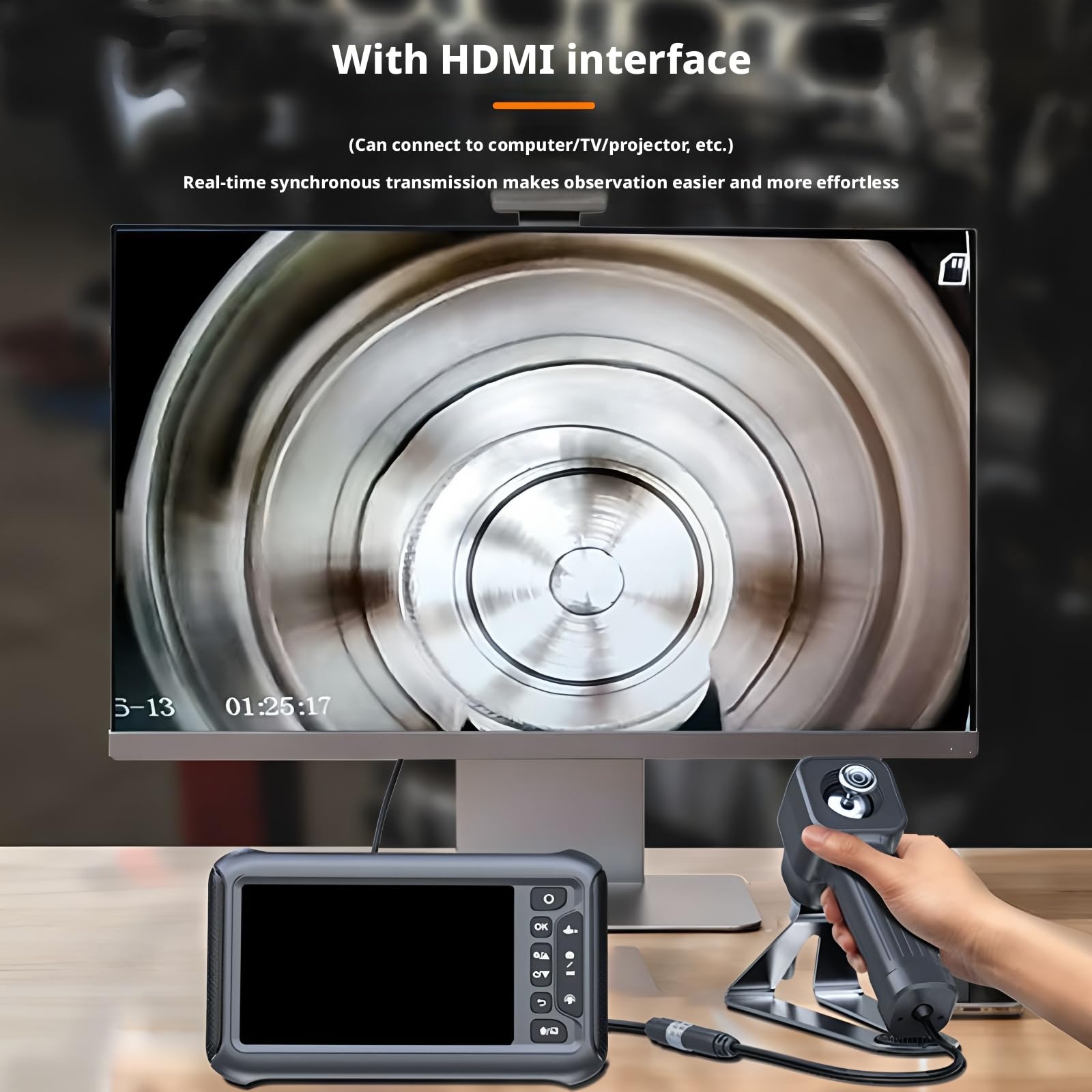 Endoscope GL-700A Articulating Borescope 6.5mm 3M Dual Lens 1080P HDMI