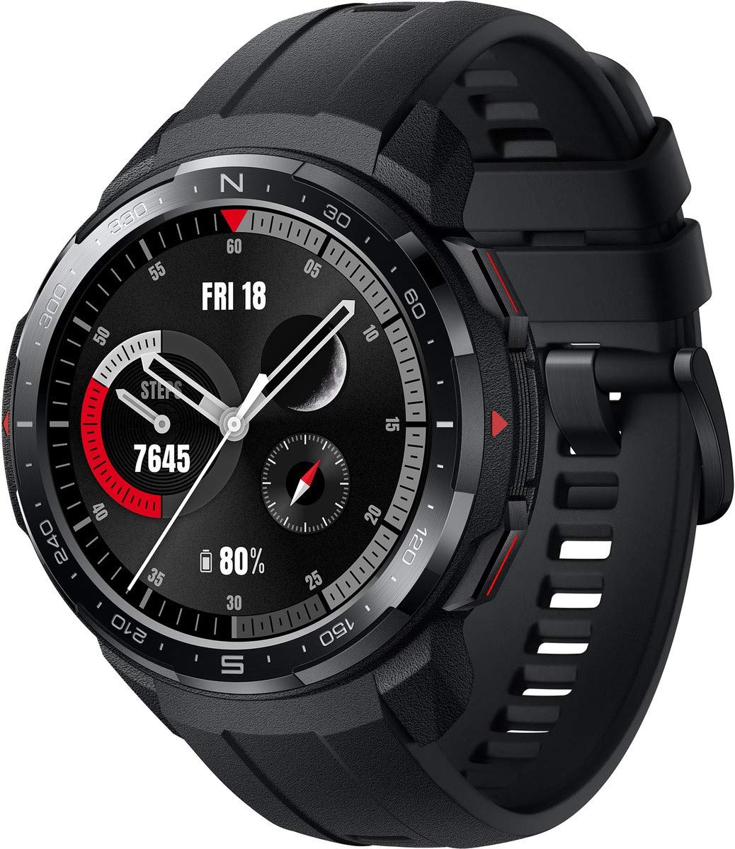 Huawei Honor Watch Gs Pro [Inkl. Kunststoffarmband Schwarz] 48mm Edelstahlgehäuse Schwarz