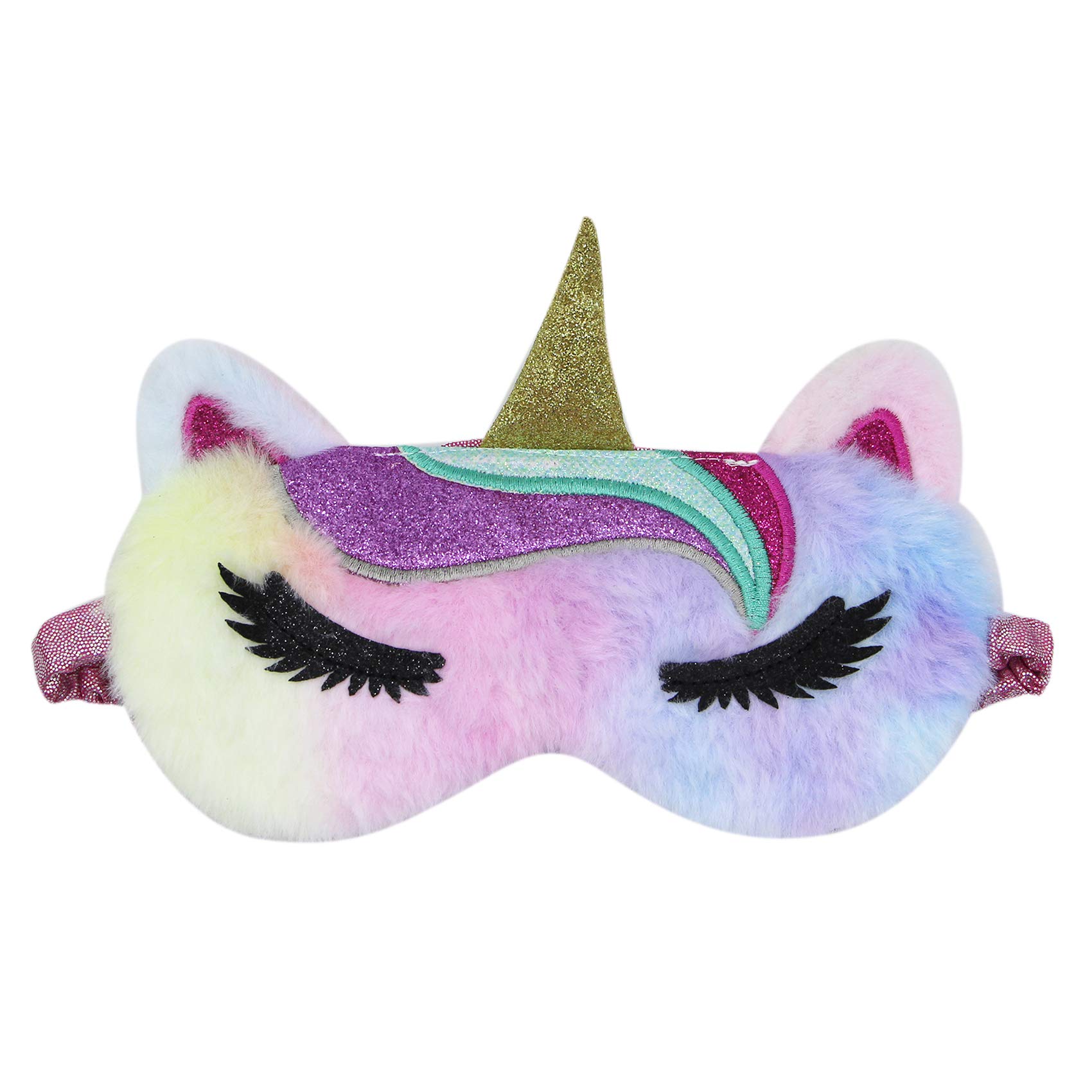 Cute Animal Sleeping Mask Soft Plush Blindfold Cute Cat Unicorn Eye Cover Eyeshade for Kids Teens Girls Women