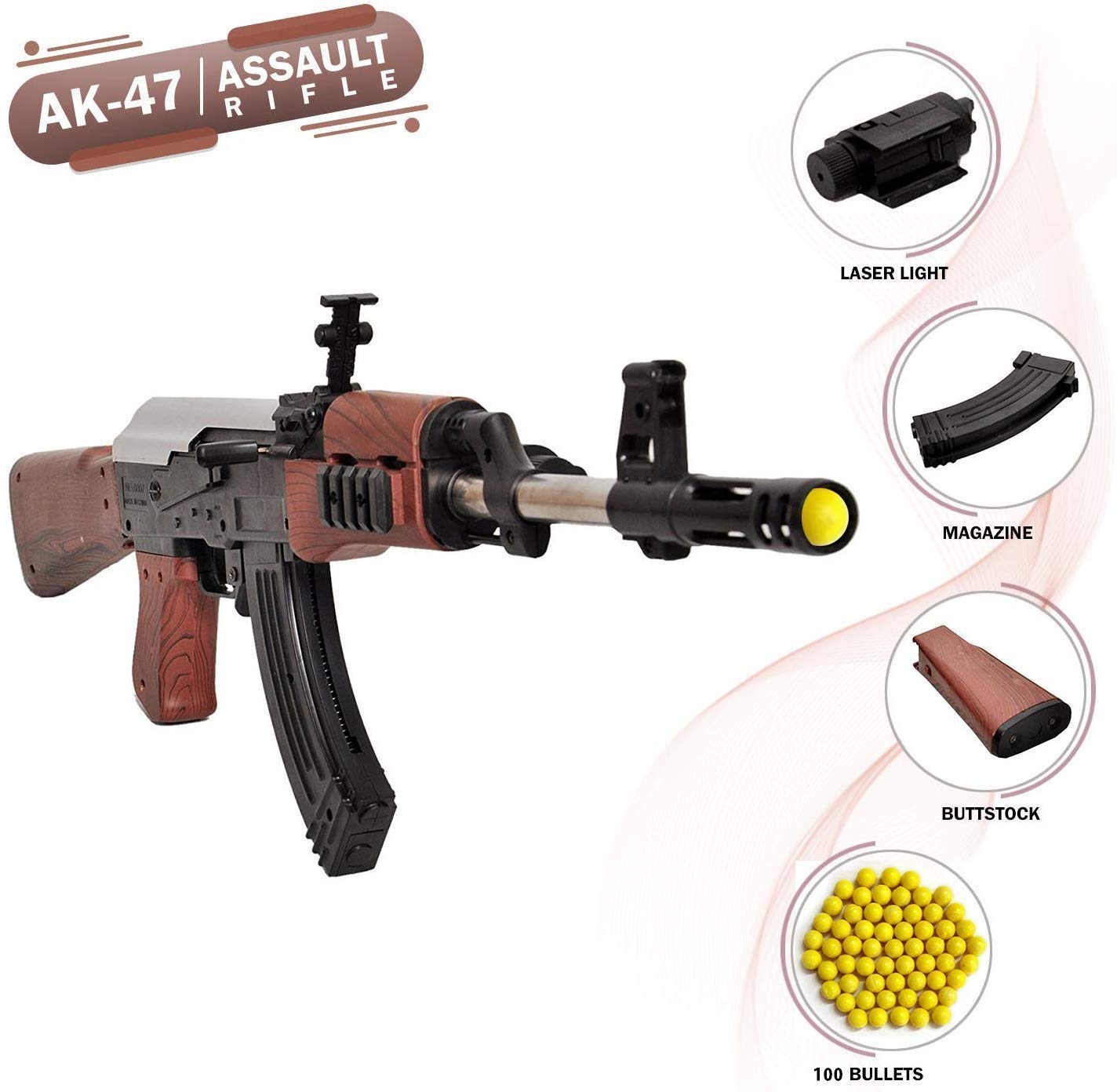 HALO NATION AK 47 Plastic Gun Toy, BB Bullet Gun Big Size Gun Toy for