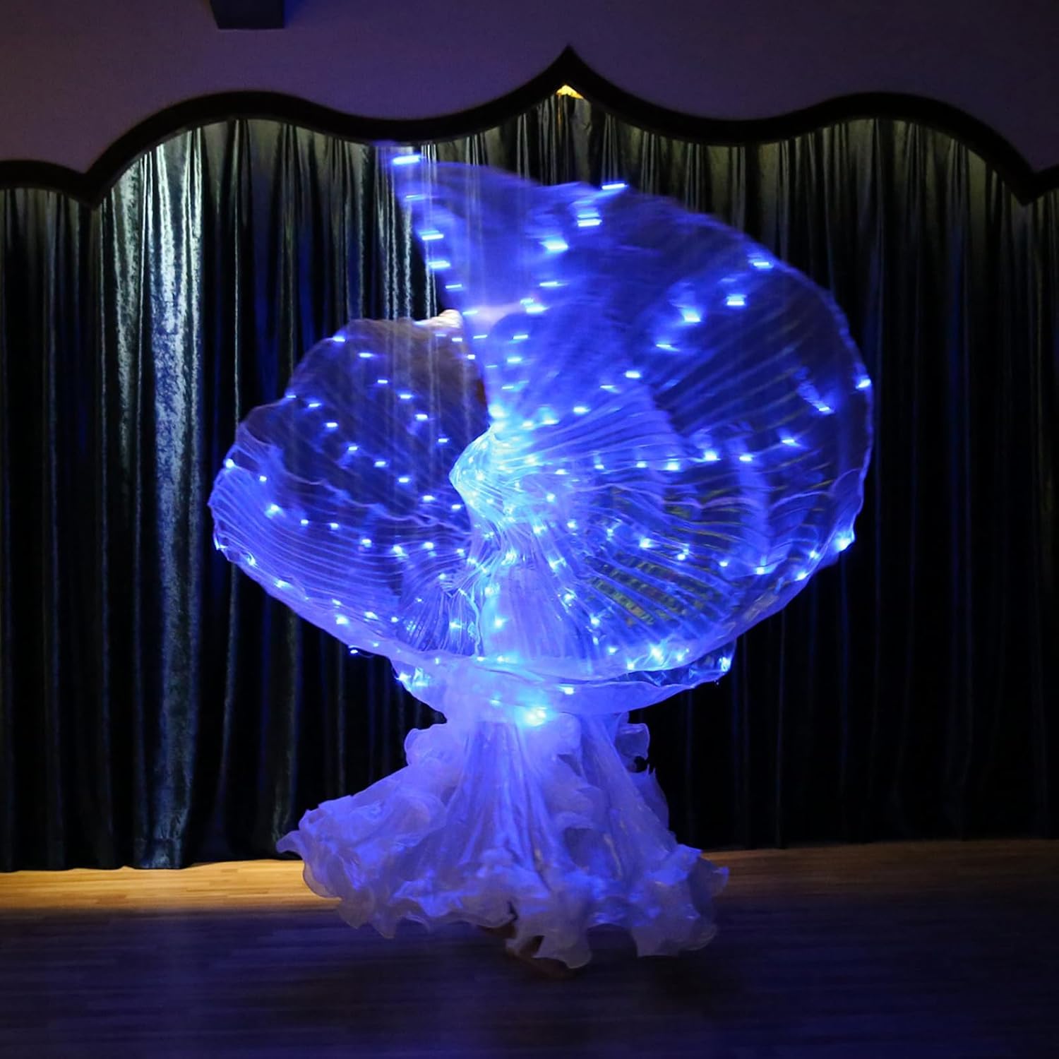 Ragyzity LED Isis Wings Light Up Wings Glow Light Up Belly Dance Costumes, Led Butterfly Wings for Halloween Christmas