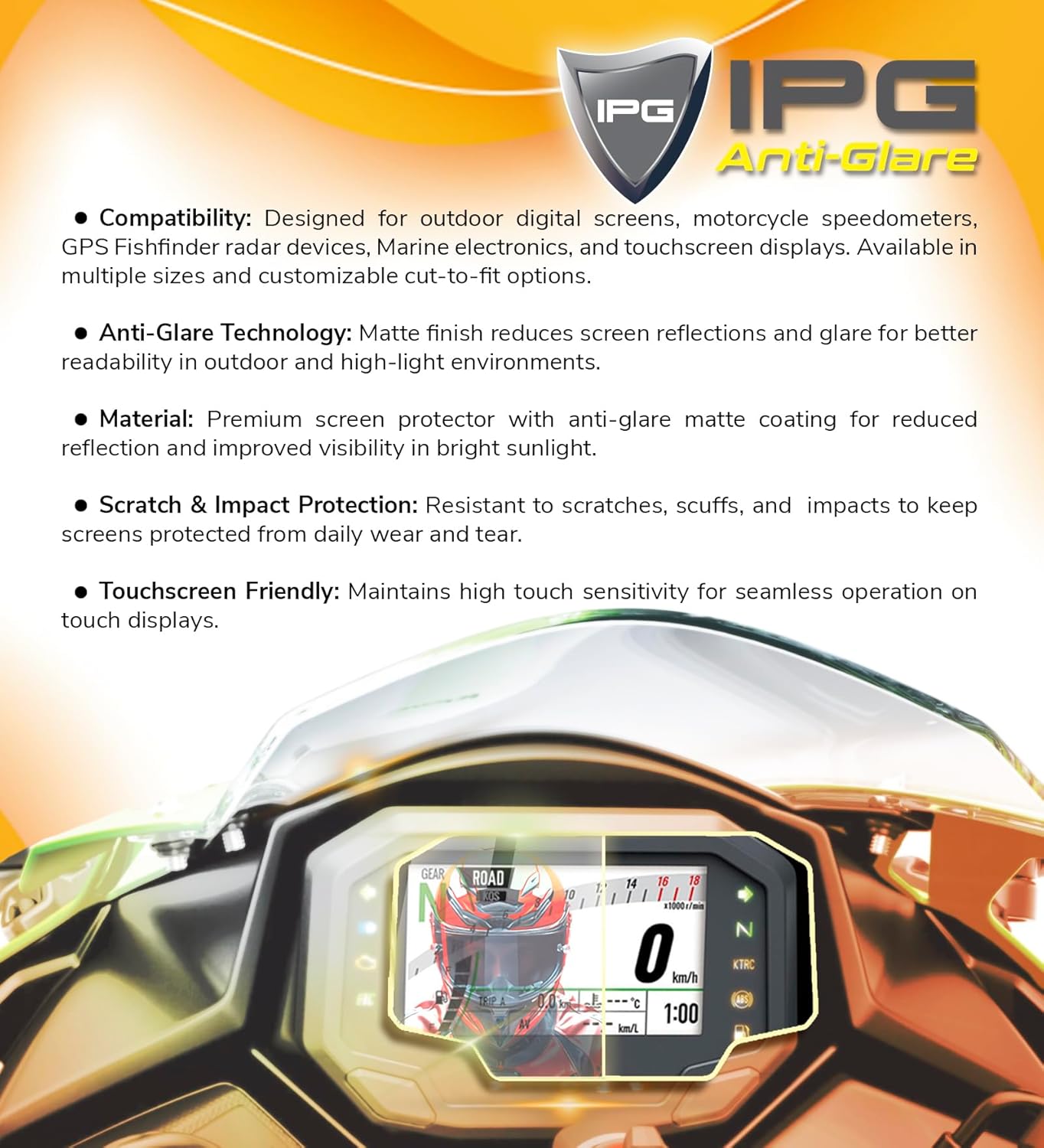 IPG Anti-Glare Made for Carpuride W702BS 7 Inch BMW Motorcycle CarPlay Display Matte Finish Screen Protector Film, Perfect for Outdoor Use for w702bs.AnGl