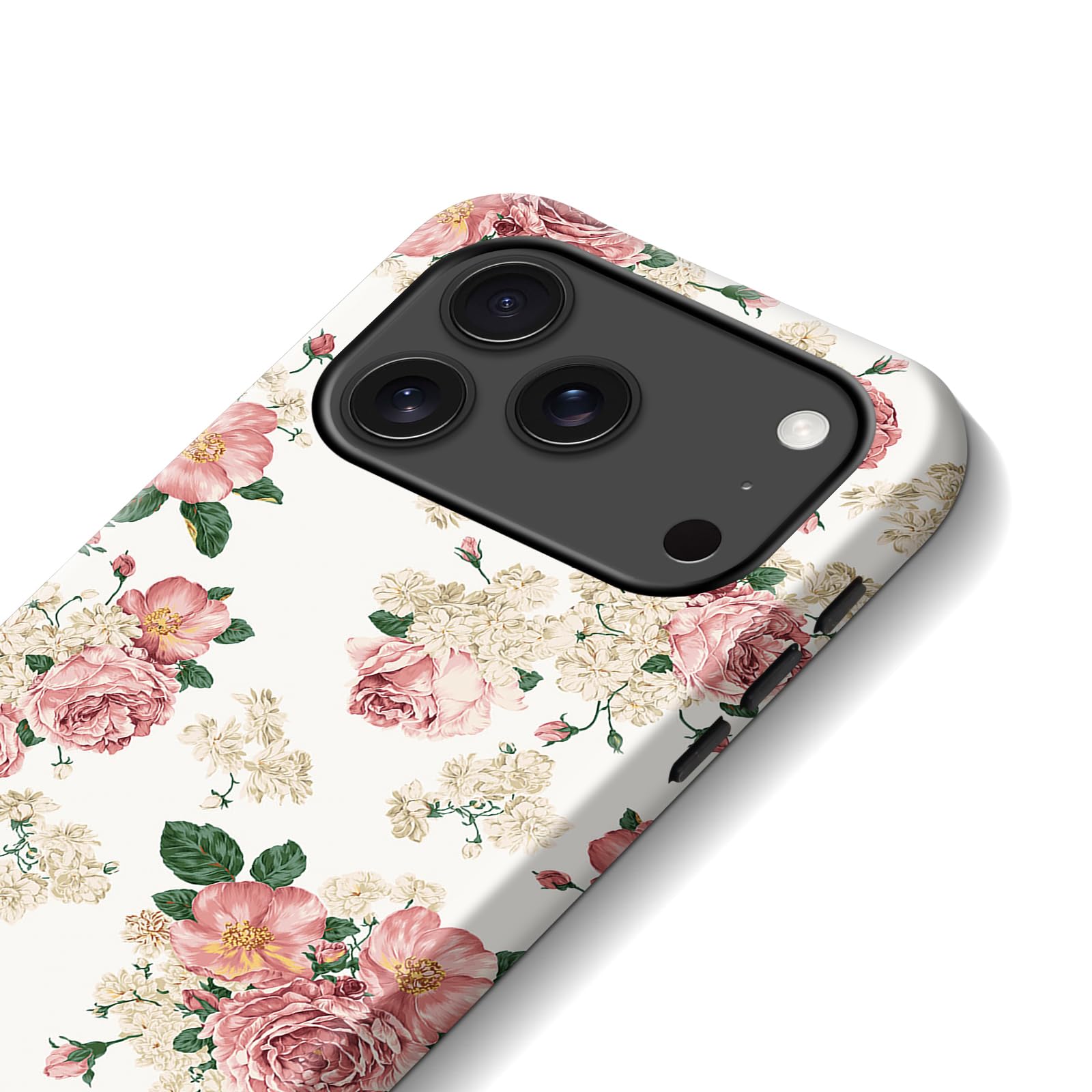 Amazon.com: for iPhone 17 Pro Max Case Pink Roses & White Flowers