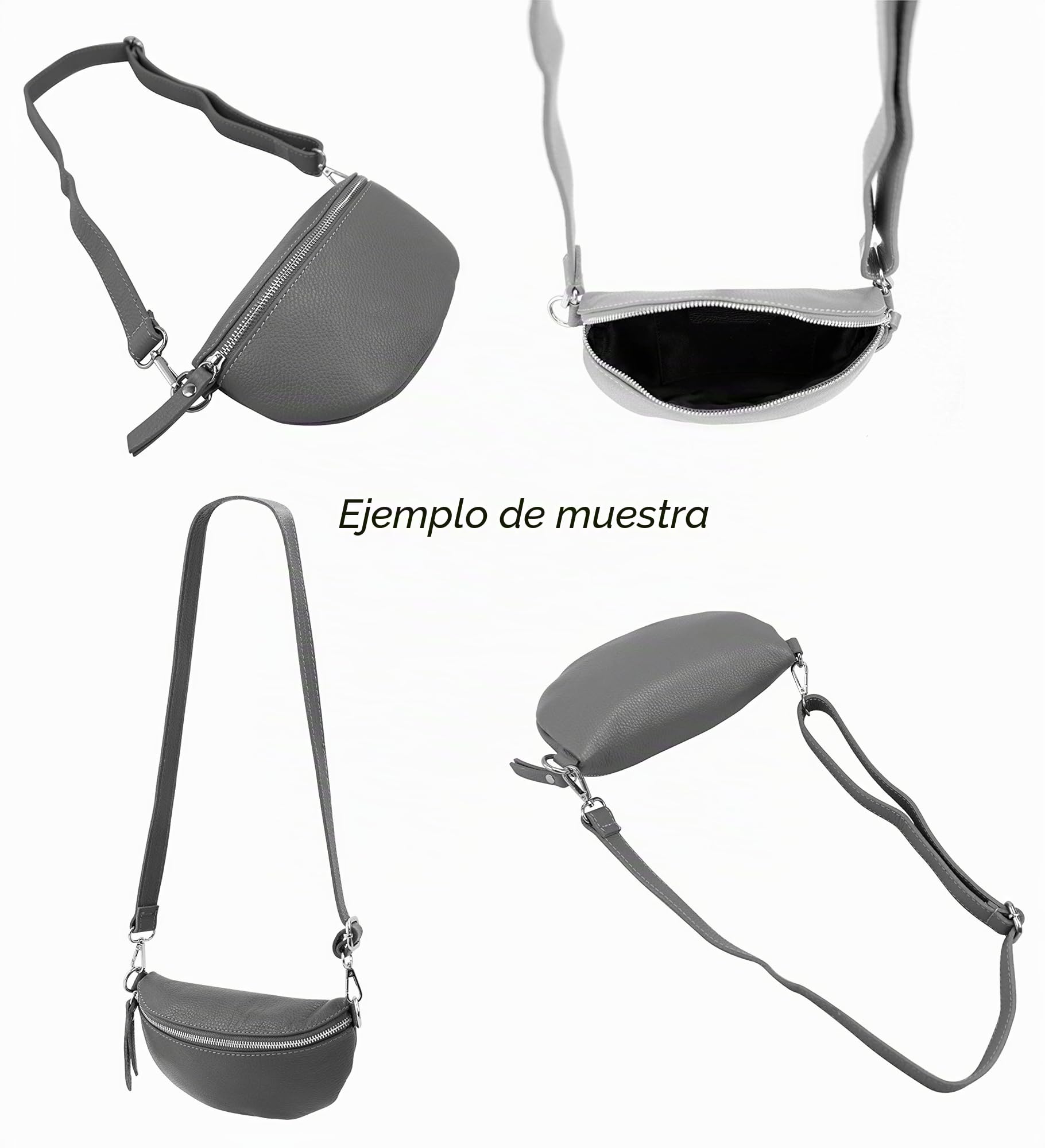 SH Leder ® Riñonera de Piel auténtica para Mujer y Hombre, Unisex, para Festival, Viajes, Bolso Cruzado pequeño, Bolso Cruzado para Mujer, 23 x 12 cm, AVA G292
