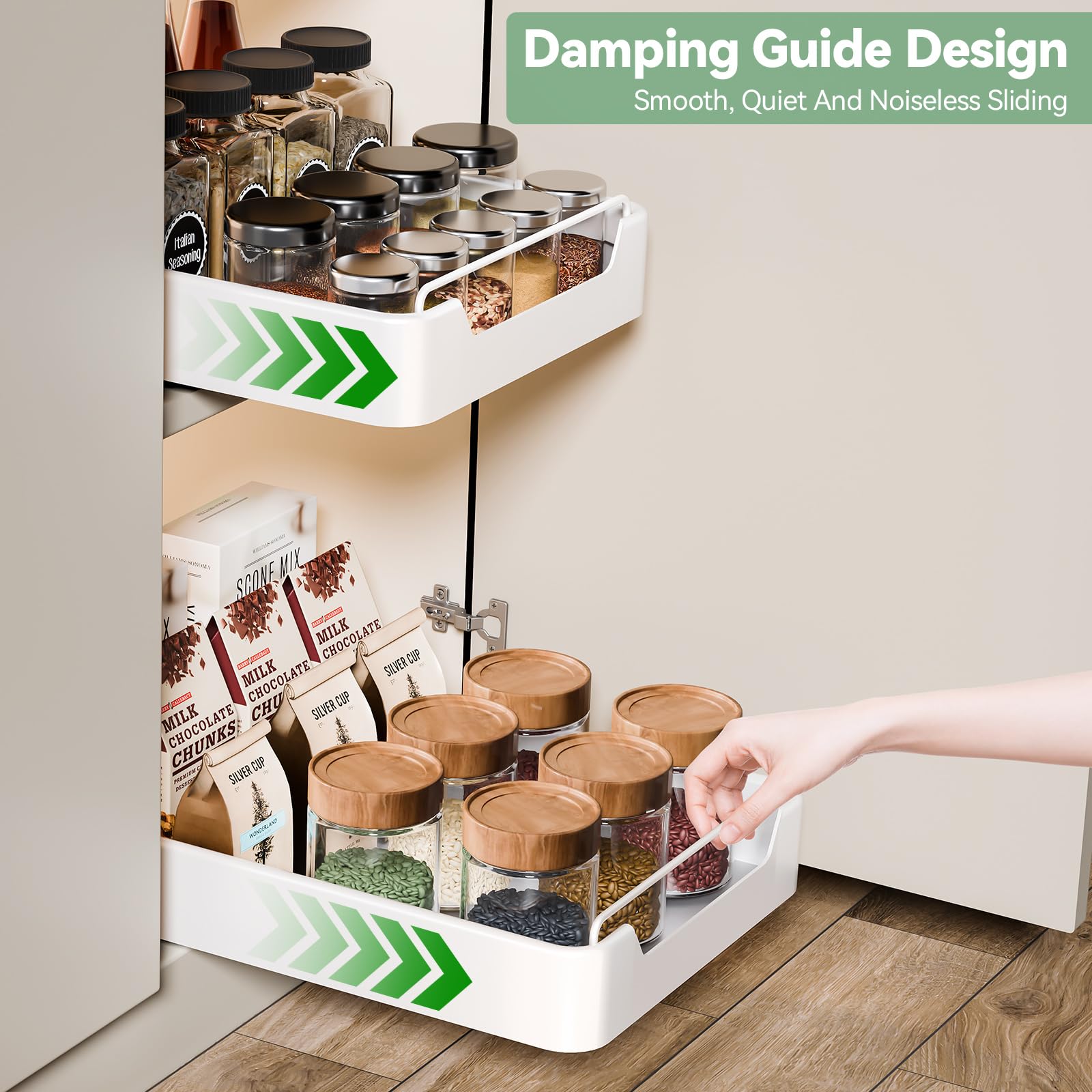 Tiroir Coulissant Cuisine,Bac Coulissant Placard Cuisine,Organisateur D'Armoires De Cuisine