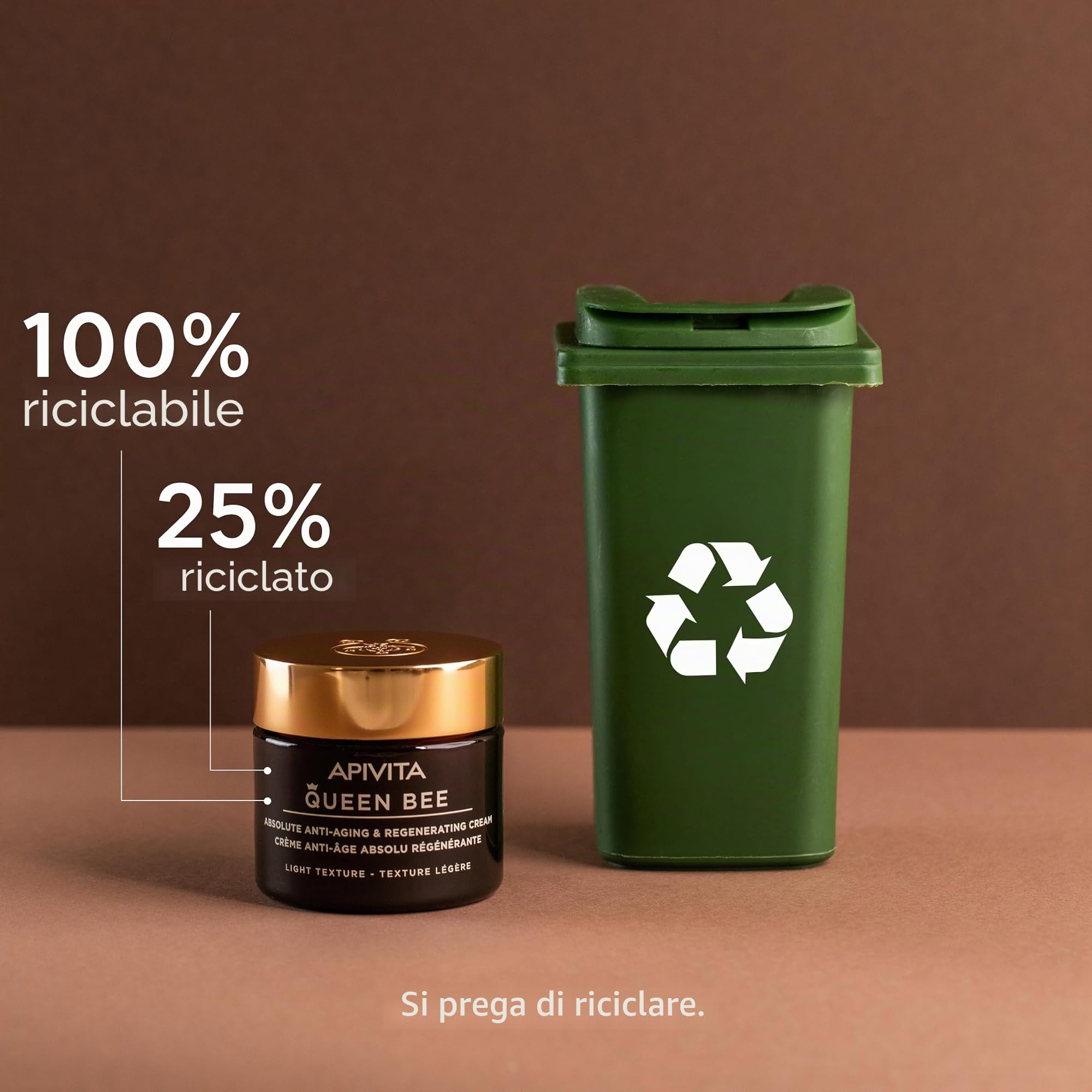 Apivita Queen Bee Crema Leggera Assoluta Anti-Età e Rigenerante 50ml - Crema viso idratante con pappa reale a rilascio controllato propoli miele - Rughe contorno viso sollevato macchie scure