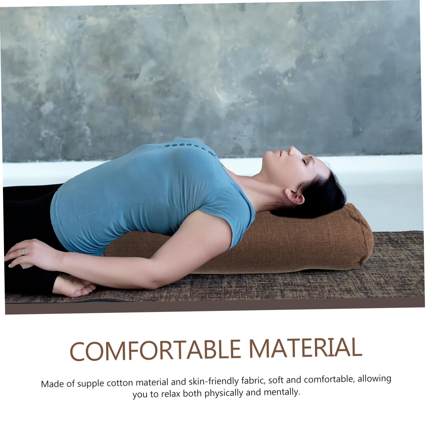BESPORTBLE Cuscino Yoga Meditazione in Cotone e Lino a Forma Cilindrica, Versatile e Comodo Supporto per Yoga e Cuscino per Piedi