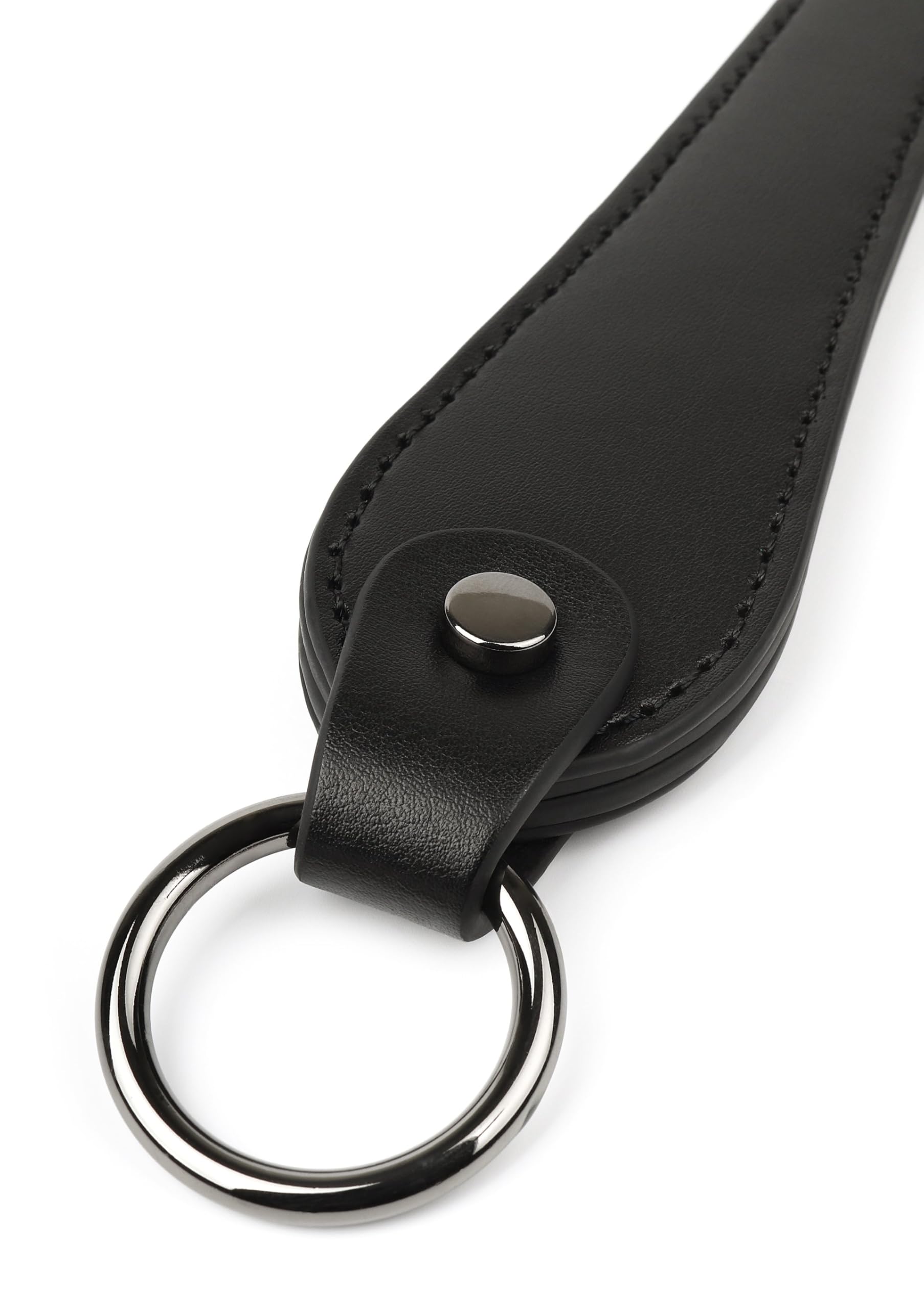 Hidden Desire Genuine Leather Belt Slapper Peitsche - 100% Echtleder, 41 cm, Schwarz