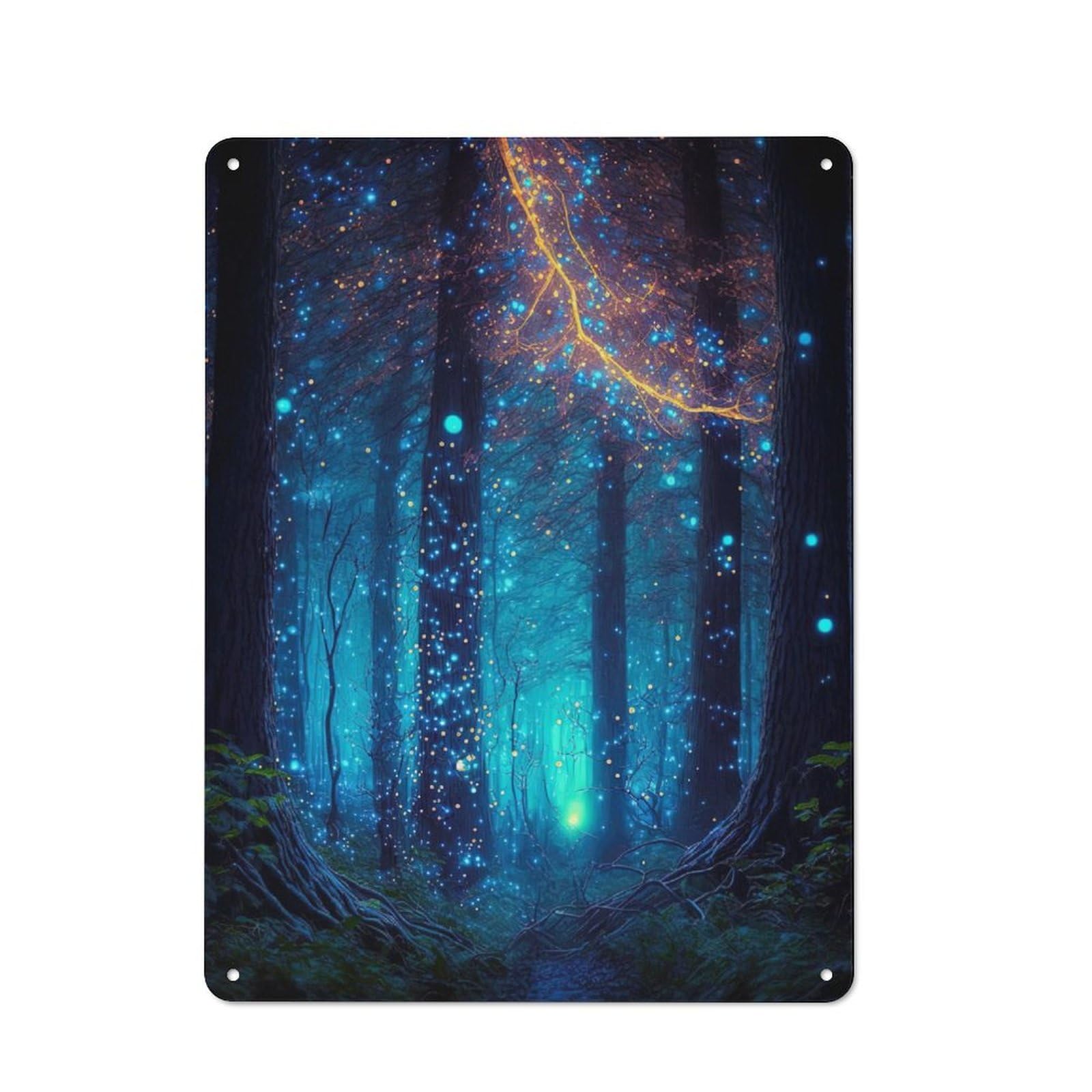 Junmoney Fantasy Magic Lights Vintage Metal Plaque 40X30cm Featuring For Pub Or Café, Suited To Café Interior Fans