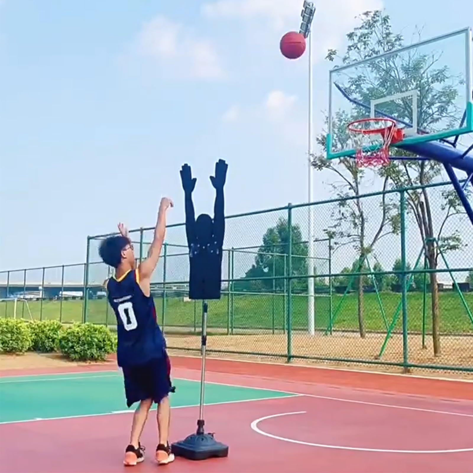 Manichino da Basket Robusto per Allenamento di Difesa, Regolabile in Altezza, per Il Controllo della Palla e Il palleggio, con Base a riempimento d'Acqua. Ideale per Esercizi