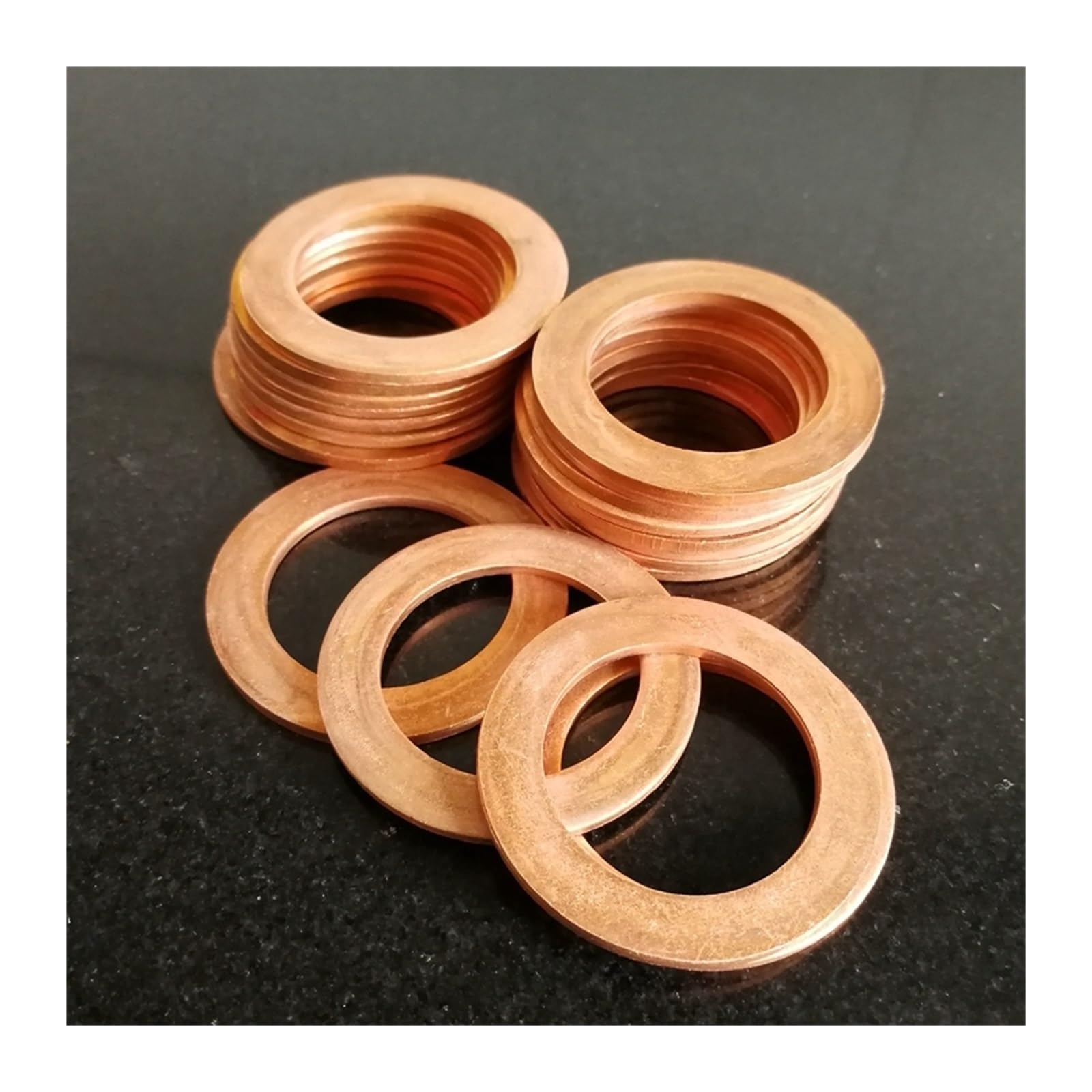 Arandelas, Arandela Plana de Cobre M15 Junta Sellado Diámetro Interior 15 mm Anillo Hoja Fina T3 Rojo(15x28x2 (5pcs))