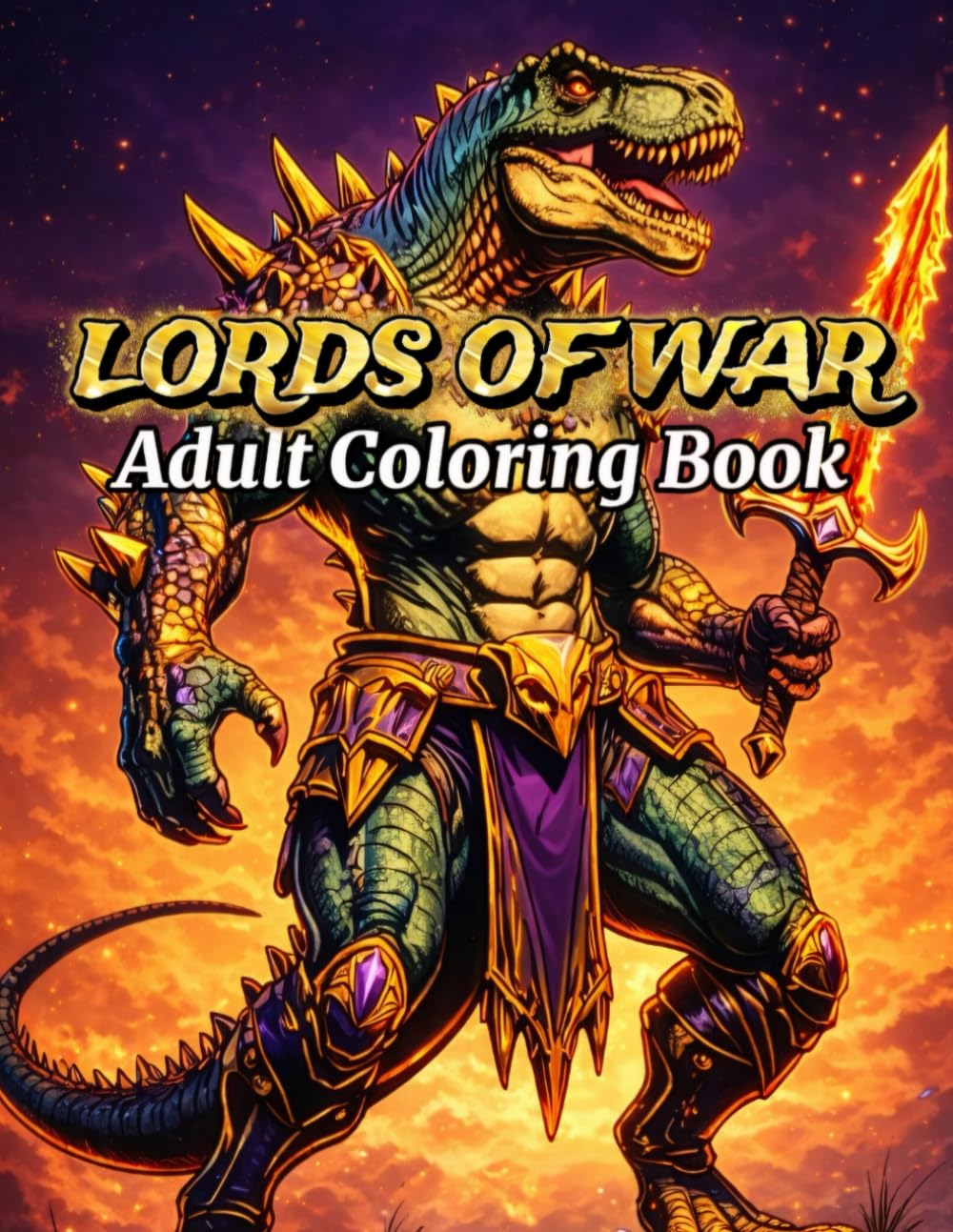 Lords of War – Adult Coloring Book | Mythical Warriors, Fantasy Creatures, Epic Battles & Stress Relief for Adults