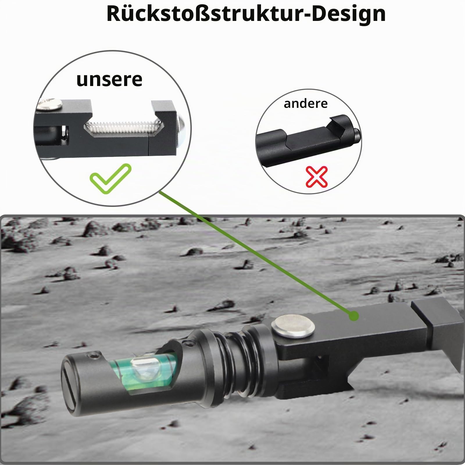 Picatinny-Wasserwaage, faltbares Zielfernrohr, professionelles Design, hohe Präzision, Schwarz