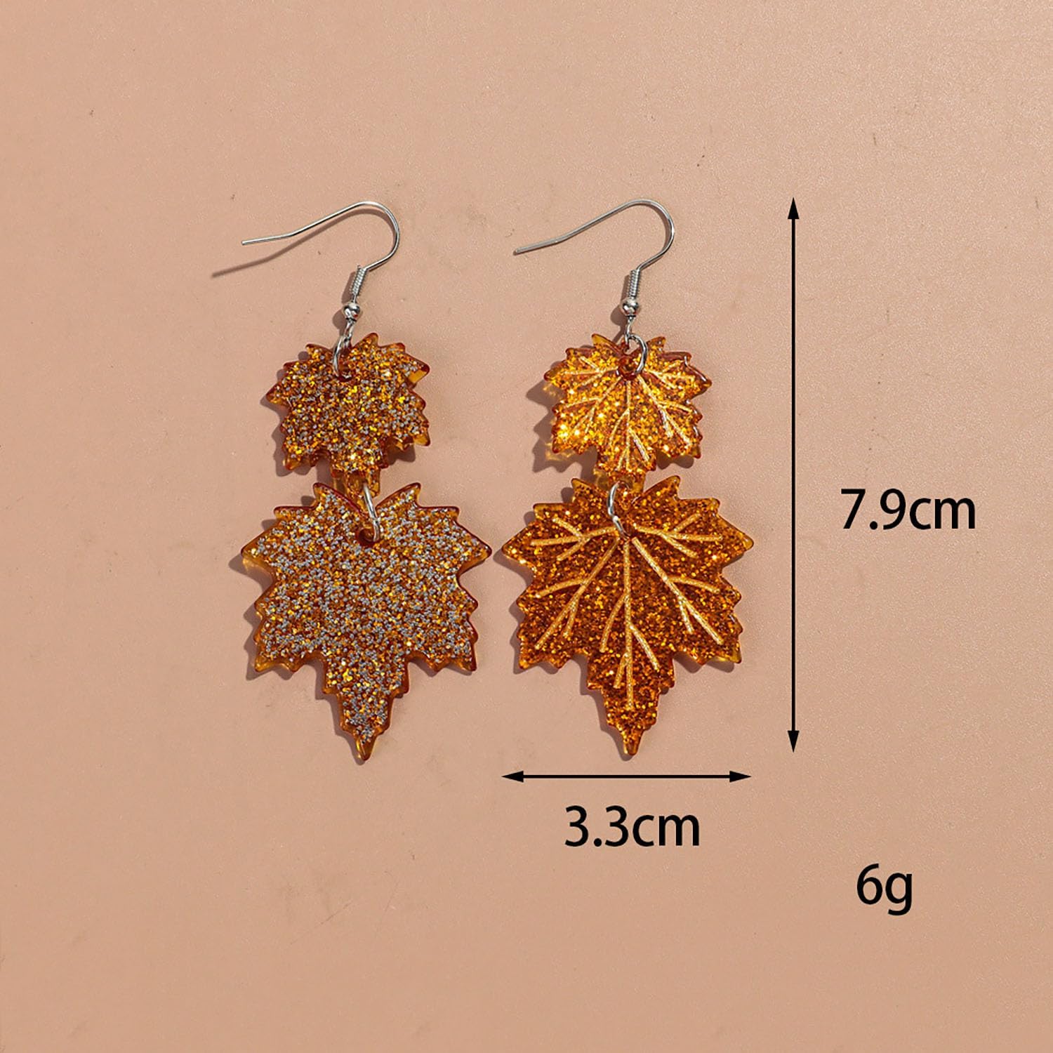 Thanksgiving Fall Earrings for Women Acrylic Red Maple Leaf Dangle Earrings Autumn Earrings Thanksgiving Party Jewelry Gifts - Image 4