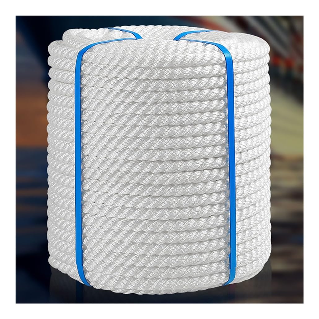 Corde di ormeggio in nylon Cavo for ormeggio intrecciato a tre fili in nylon bianco 8-20 mm 10-100 m(12mm,10m)