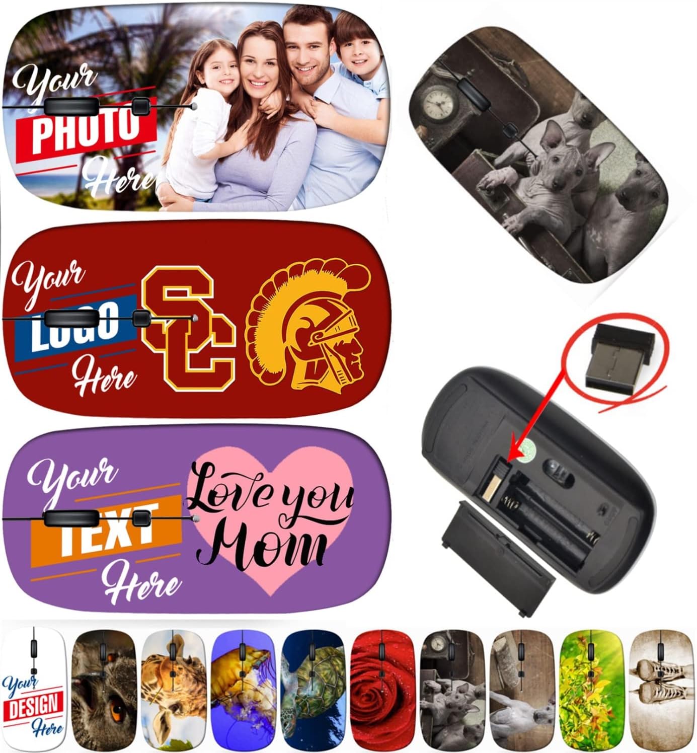 maizi Custom Wireless Mouse for Laptop Mac Computer Personal Laptop, Wireless Mice for 33677085 Retro Styled Portrait 2.4 Ghz Mouse Portable Printed in USA