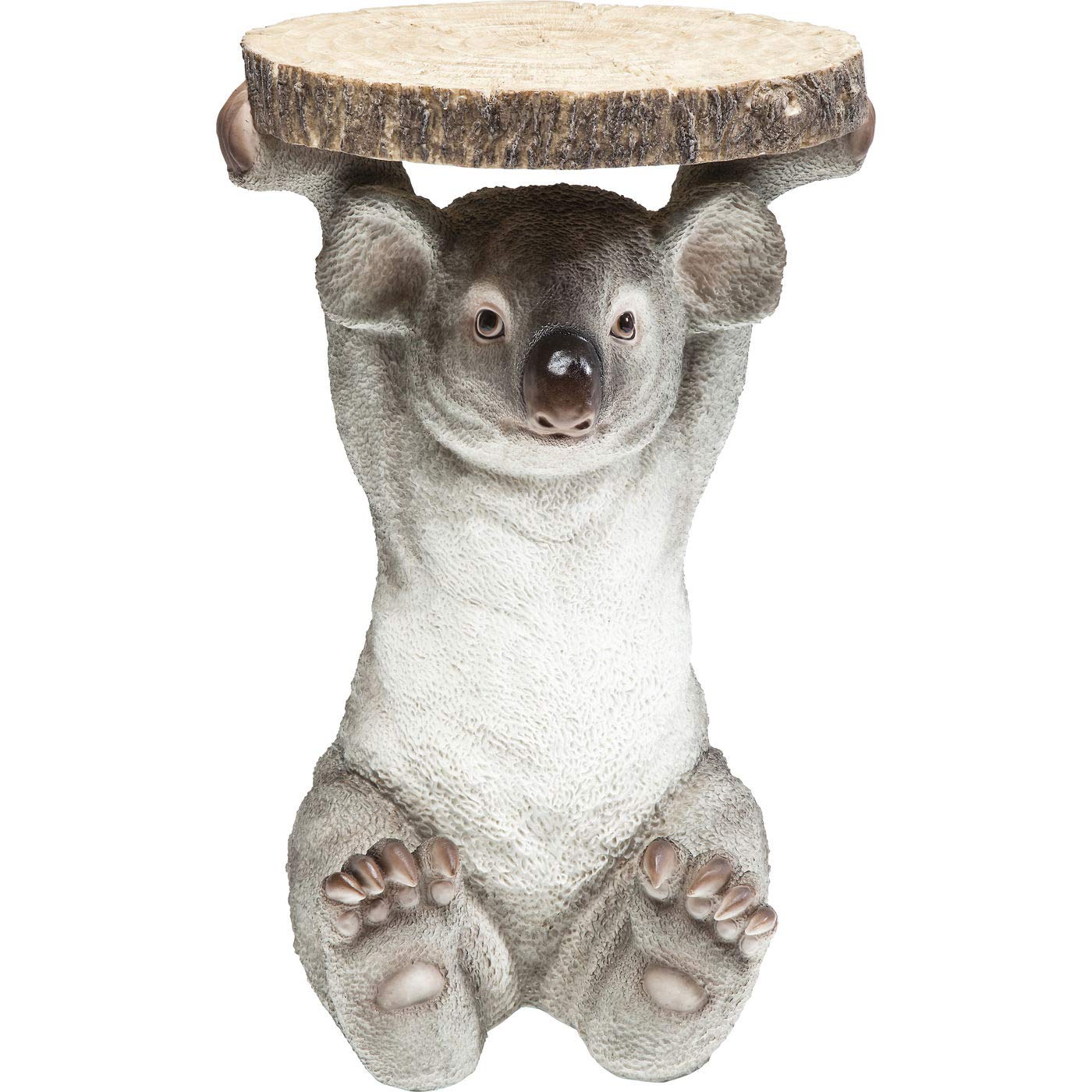 Kare Design Side Table Animal Koala, grey, polyresin, round bedside table, max. load 20kg, side table living room, room decor, 52x35x33cm (H/W/D)