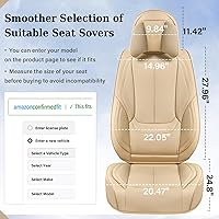 Vista 7 de Coverado Fundas universales para asiento delantero, paquete de 2 fundas universales para asientos de automóvil, fundas impermeables de piel de napa