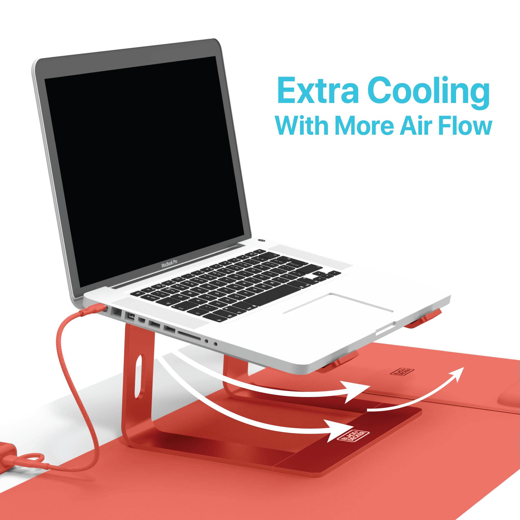 BLACK+DECKER Supporto per laptop da scrivania, supporto ergonomico per laptop per scrivania, supporto per laptop compatibile con MacBook Notebook Computer - Supporto per computer portatile - Accessori