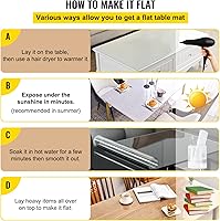 Vista 6 de VEVOR Protector de mesa transparente de 90 x 44 pulgadas, protector de escritorio de PVC transparente de 0.059 in de grosor, mantel de plástico