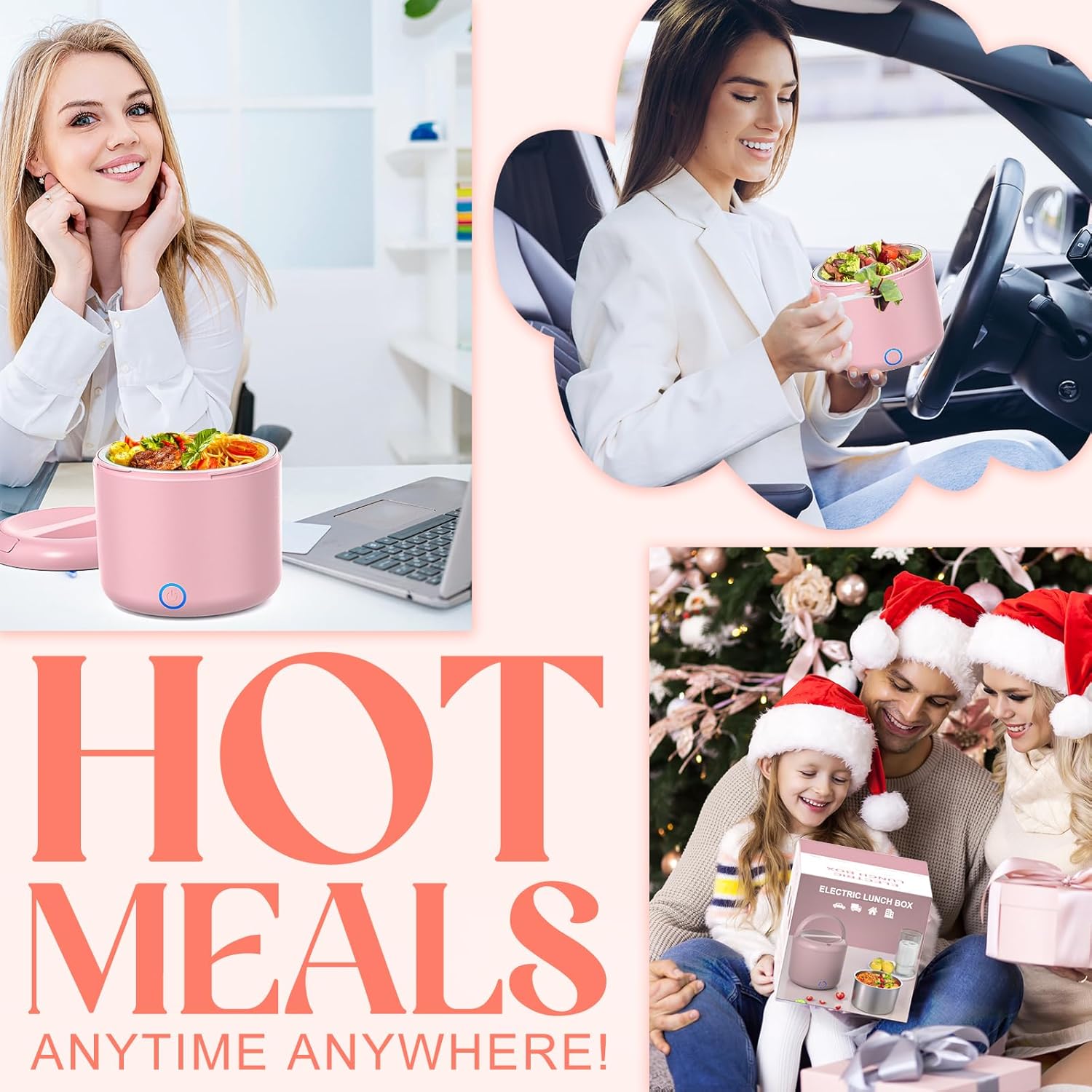 Akhia 41-Ounce Electric Lunch Box for Adults 80W Heated Lunch Box for Men, Portable Food Warmer with 1.2L 304 Stainless Steel Container 12V/24V/110V/220V in Car Truck Valentine's Gift for Men Woman