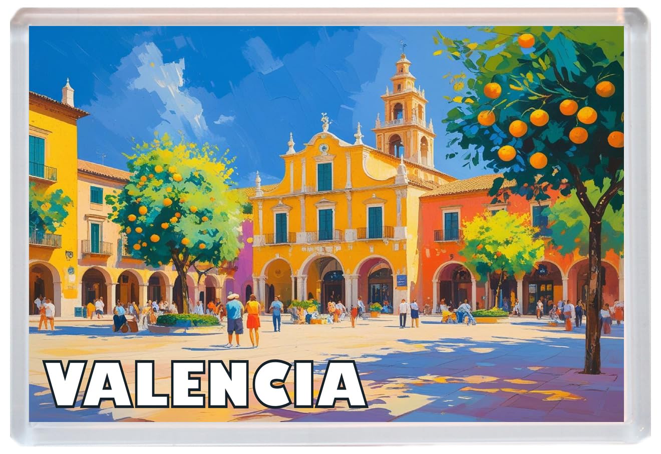 Baked Bean Store Multicolor Valencia - Spain - Jumbo Artistic Fridge Magnet 96 X 67Mm