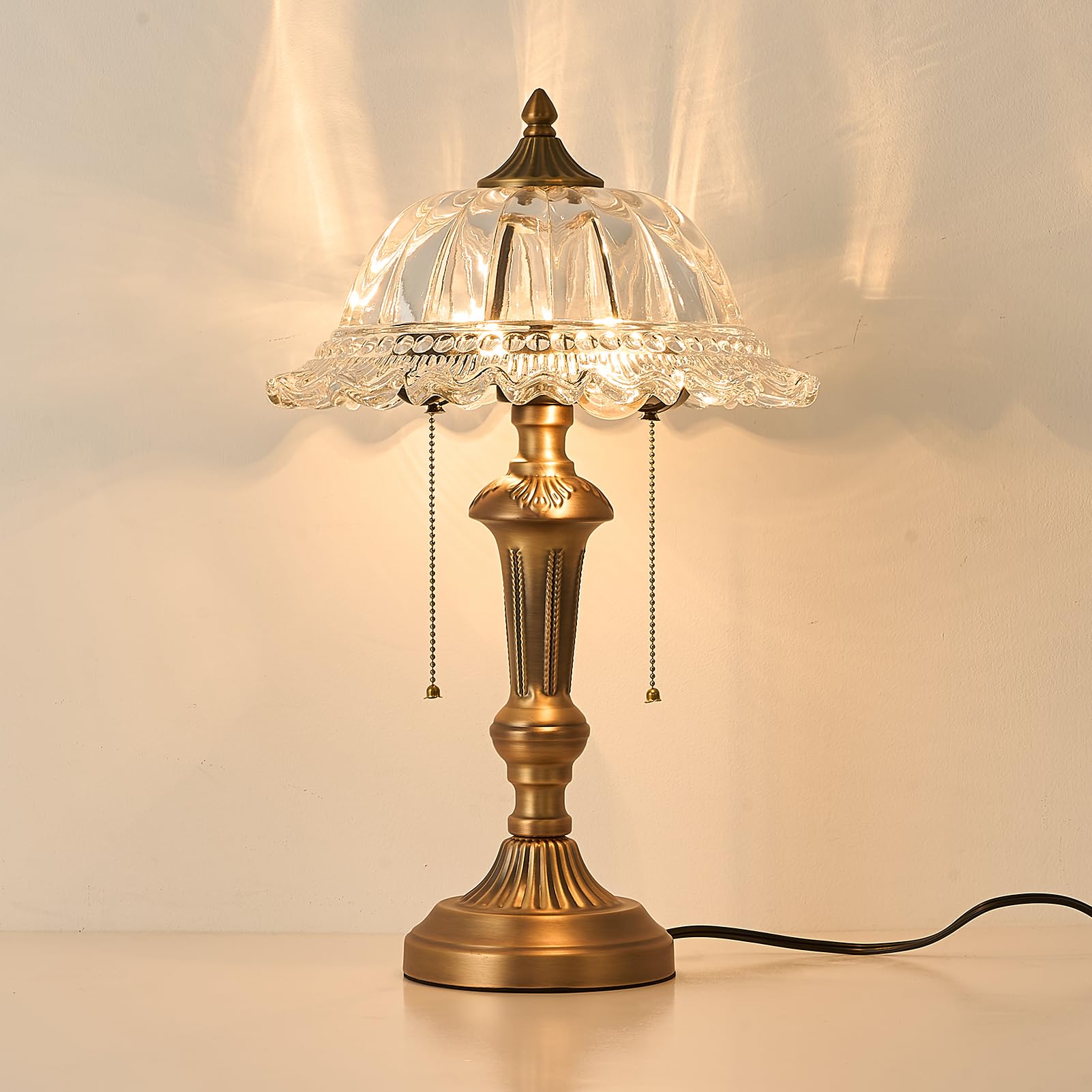 HDDFL Vintage Brass Lamp with Glass Shade — Home Décor pick