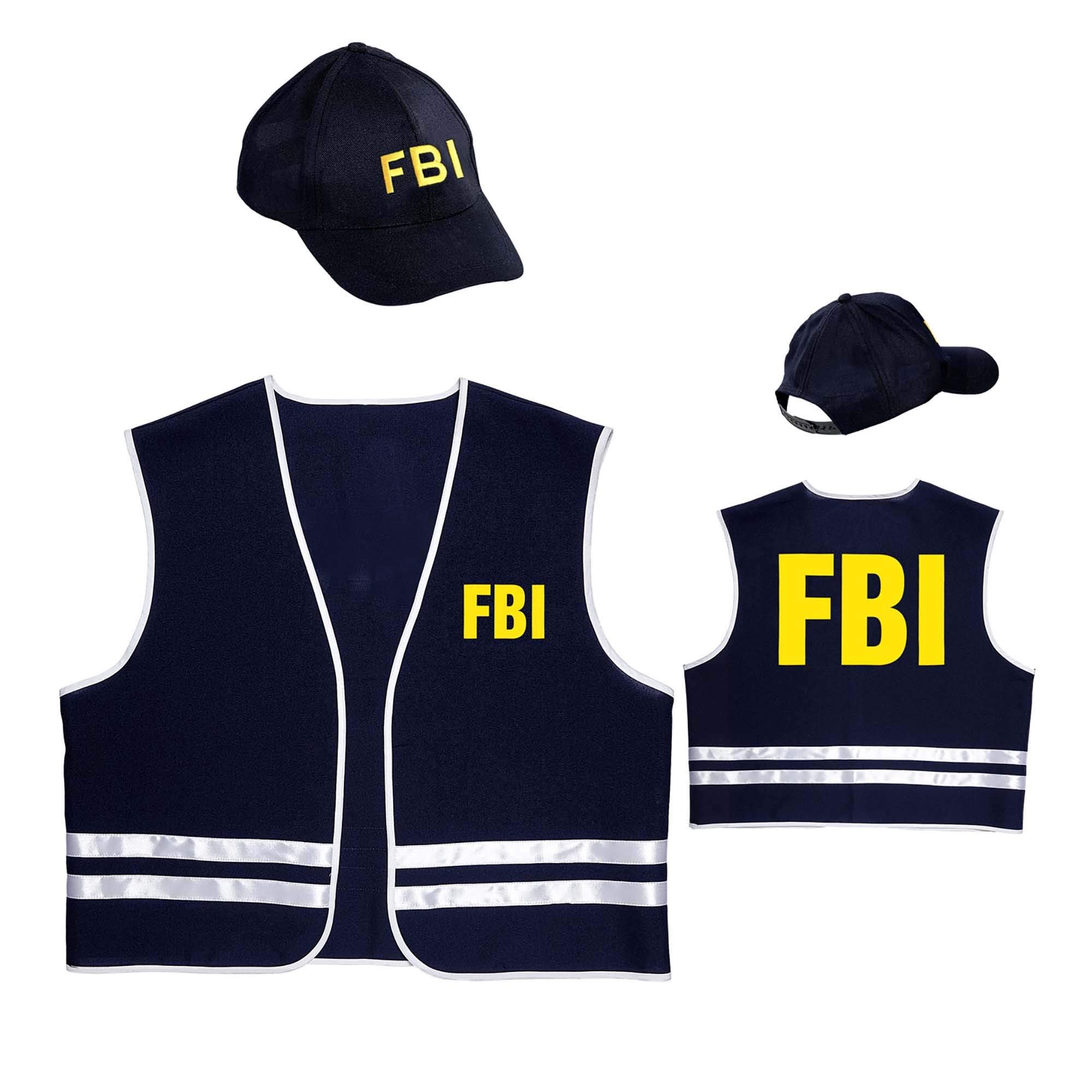 Widmann 58958 FBI Costume Vest and Hat Medium/Large, Black, M-L