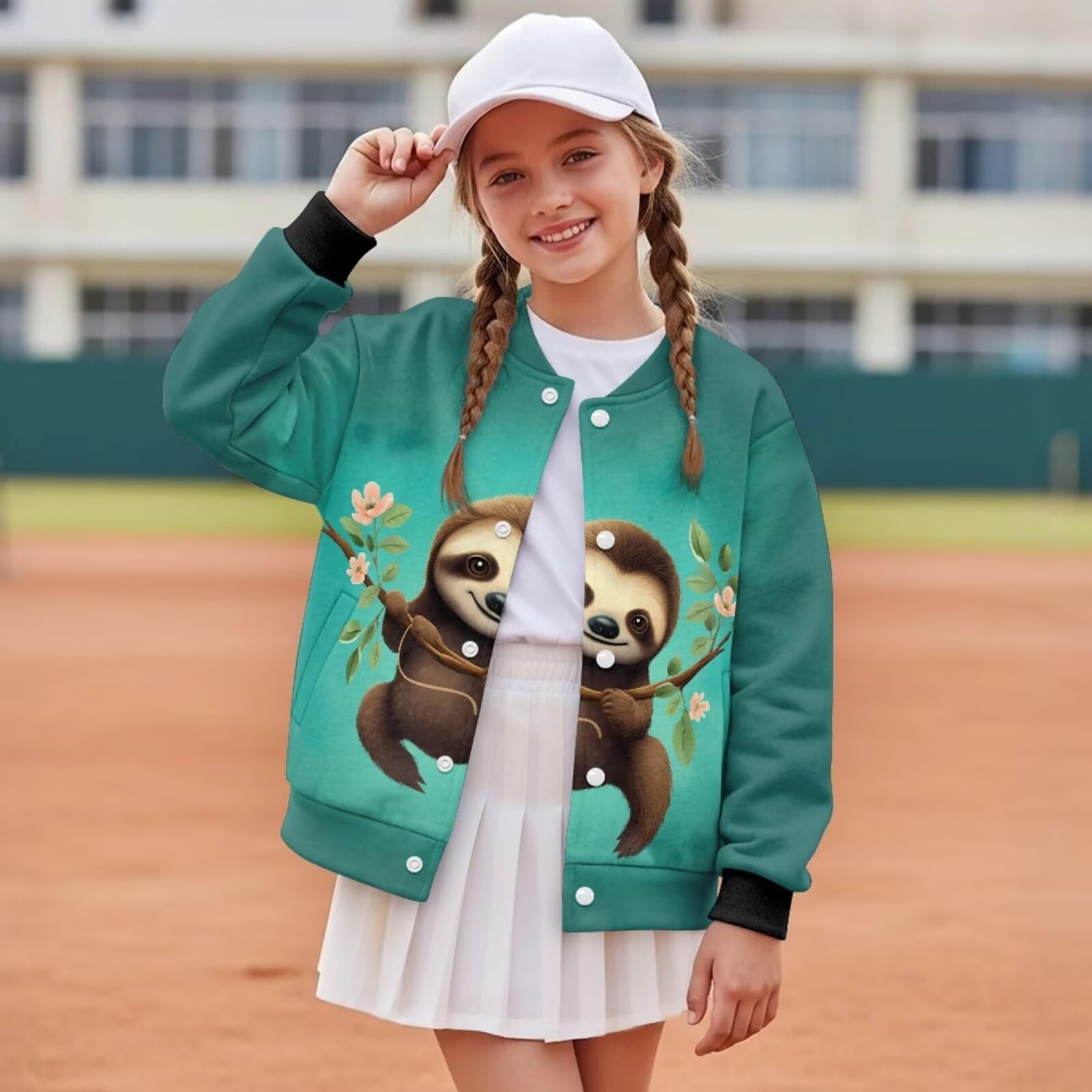chaqlin Linda camiseta de béisbol de pollo perezoso de manga larga para niñas de 7 a 8 años, suéter divertido para jóvenes, camiseta de béisbol deportiva con bolsillo
