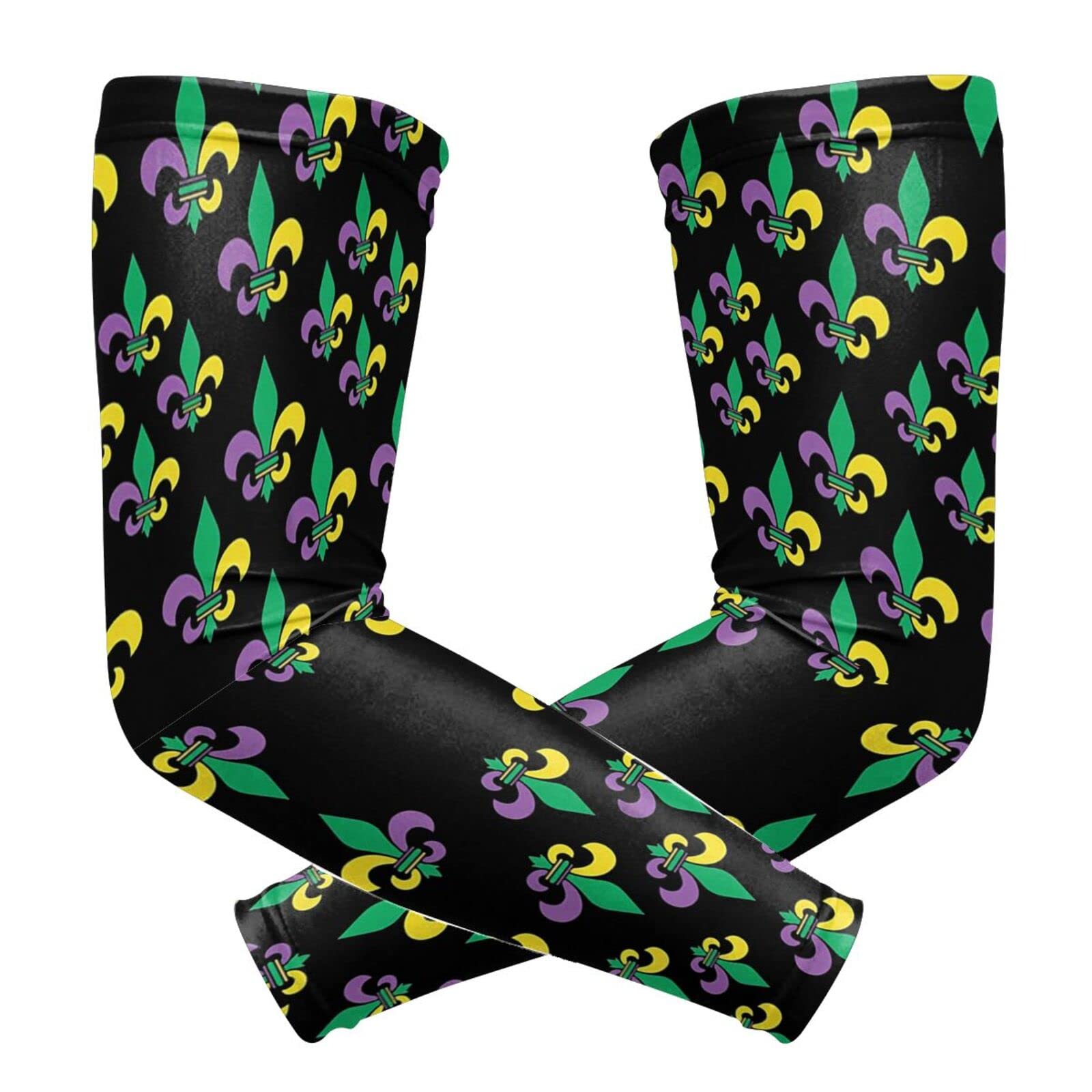 ZGXJJPP Mardi Gras Arm Sleeves for Men and Women, Sleeves to Cover Arms for Men and Women