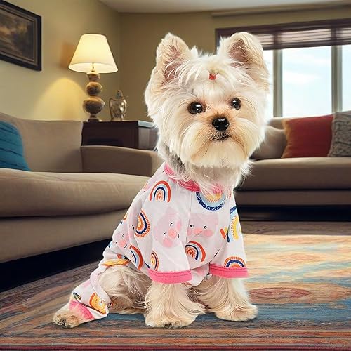 Miniatura 2 de Pijamas para perros, pijamas rosas para perros, trajes de primavera para perros, pijamas de verano para mascotas, ropa para perros pequeños y