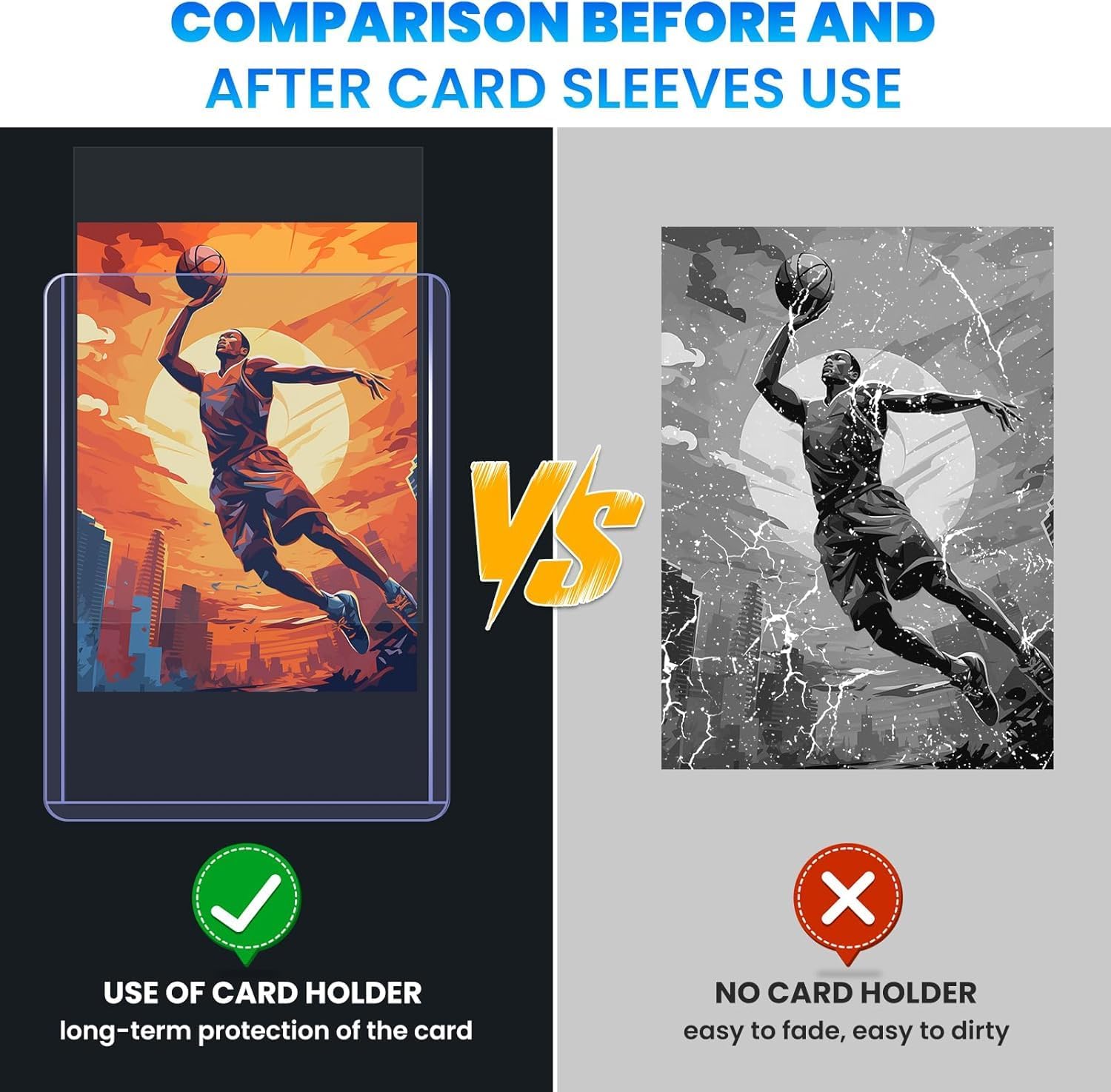 2000 Card Sleeves Top Loaders for Cards, 3" x 4" Hard Plastic Toploaders, Baseball Card Protectors, Trading Card Holder for Football Sports Cards (1000 Toploaders + 1000 Penny Sleeves) - Image 2