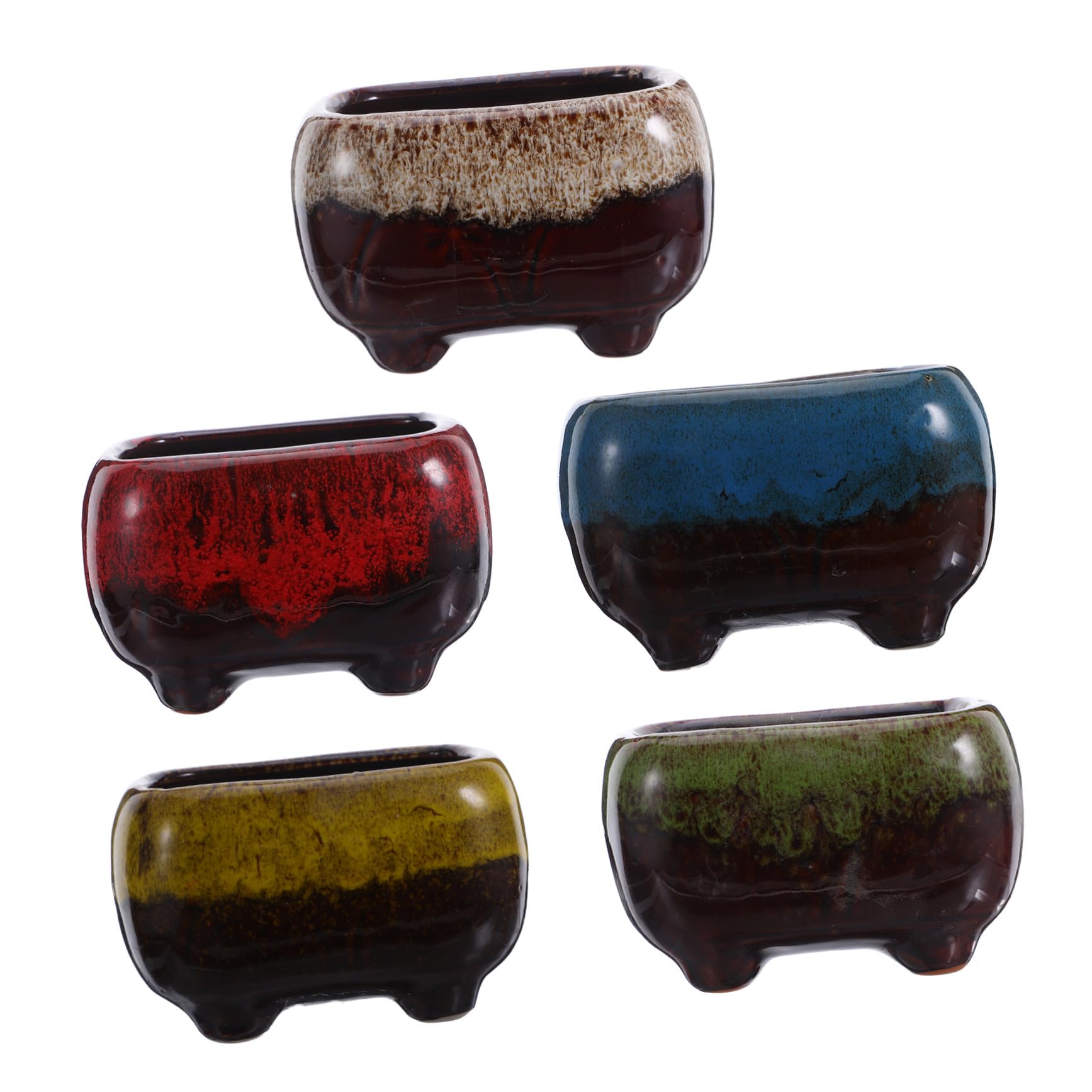 Milisten 5 ceramiczna doniczka Ceramiczny kwiat mini ceramiczne doniczki kwiatowe soczyste doniczki ozdobne soczysta doniczka ceramiczny garnek kwiatowy słodki ceramika