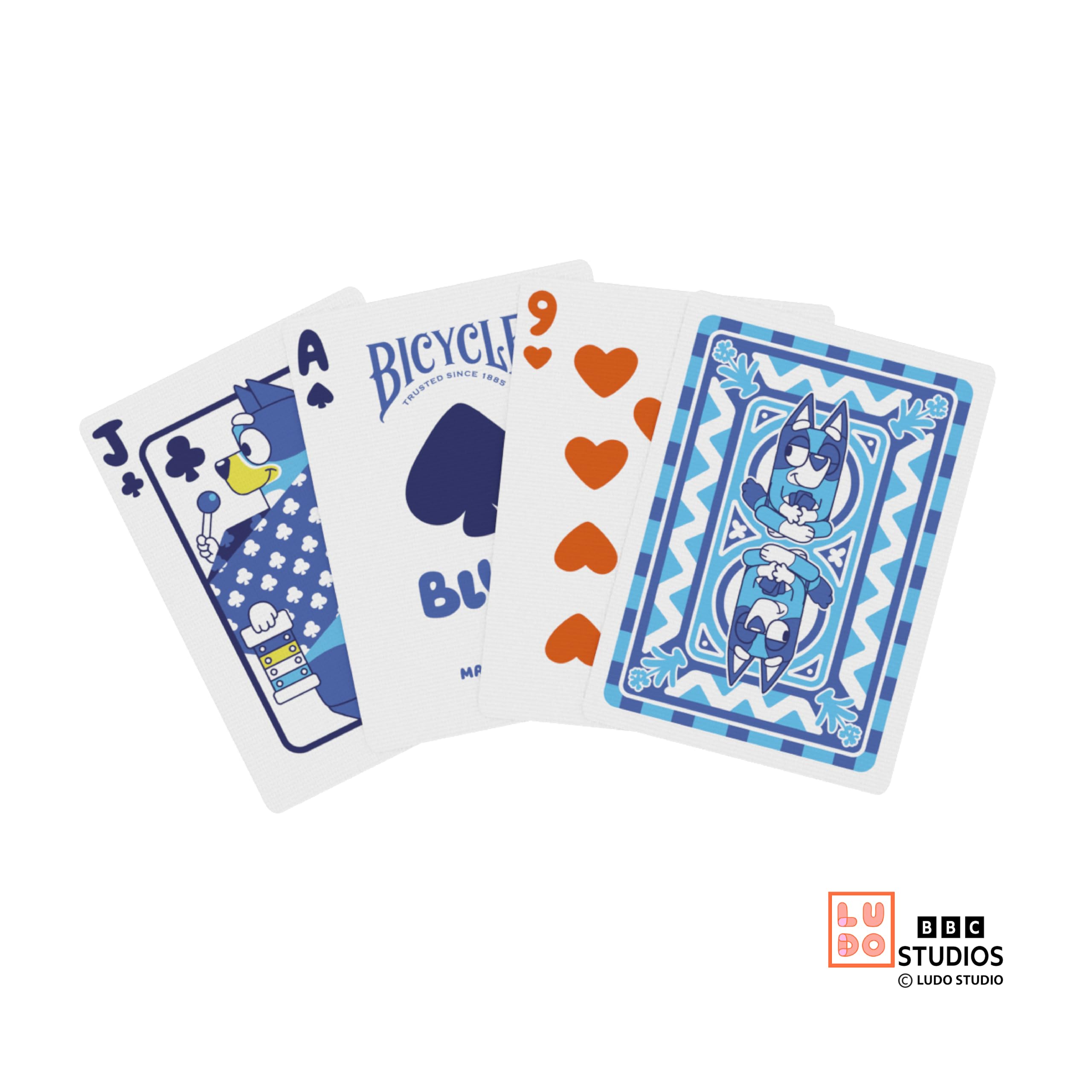 Bicycle Bluey Playing Cards Deck, Cute and Collectible Bluey Toys Deck of Card Game for Family Game Night Featuring Bingo, Chilli, and Bandit