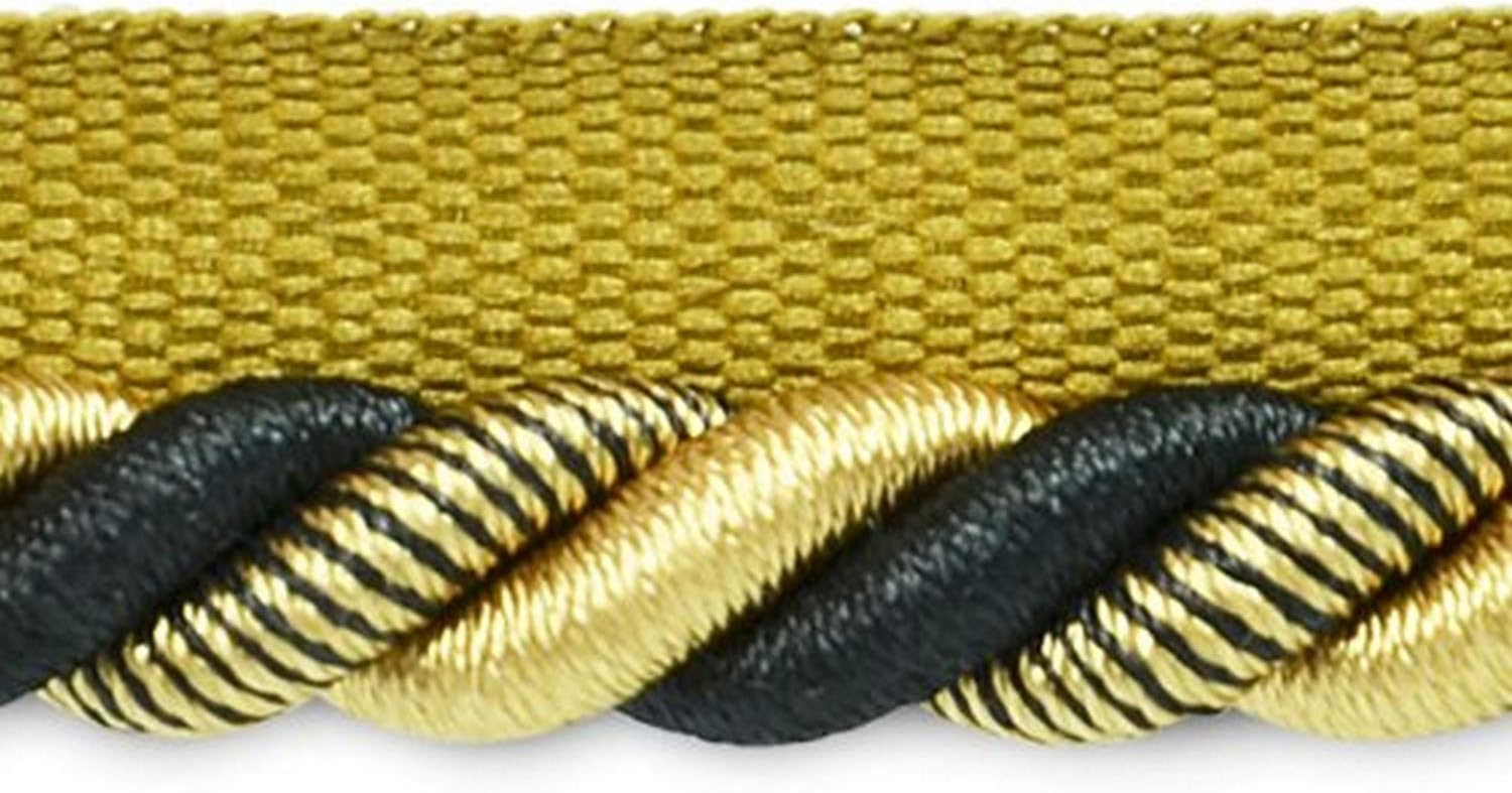 Trims by the Yard Leona 3/8" Twisted Lip Cord Trim, Versatile Trim for DIY Crafts, Picture Frames, Home Decor, and Fashion Items, 20-Yard Cut, Brown/Cinnamon