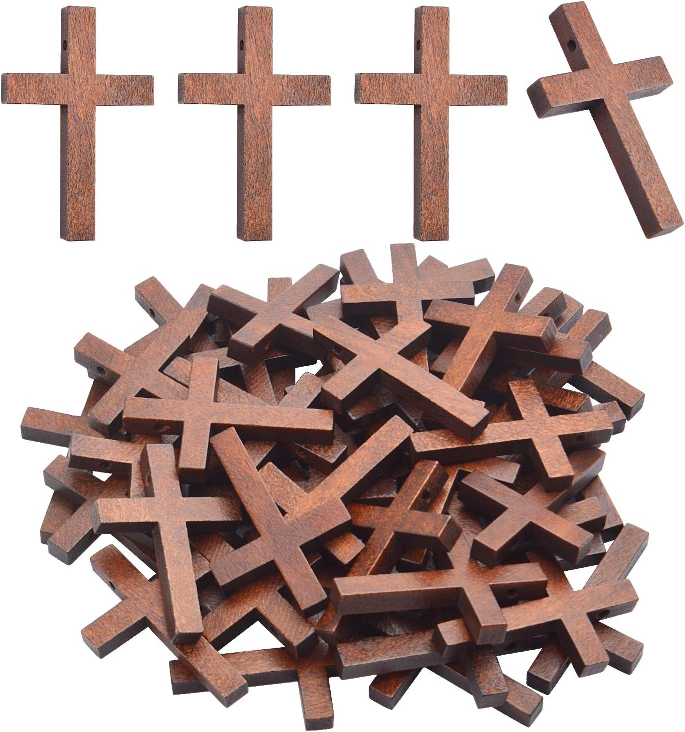 Hendevl Wooden Crosses Bulk,50pcs 40 30mm Wooden Cross