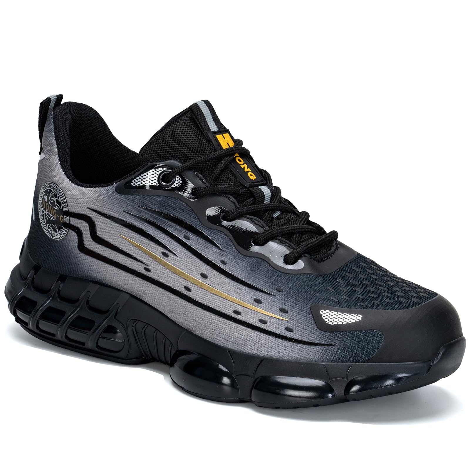 Steel Toe Shoes for Men Women Safety Work Sneakers Indestructible Comfortable Lightweight Breathable Construction Sneakers Anti Smashing Puncture Proof Air Cushion