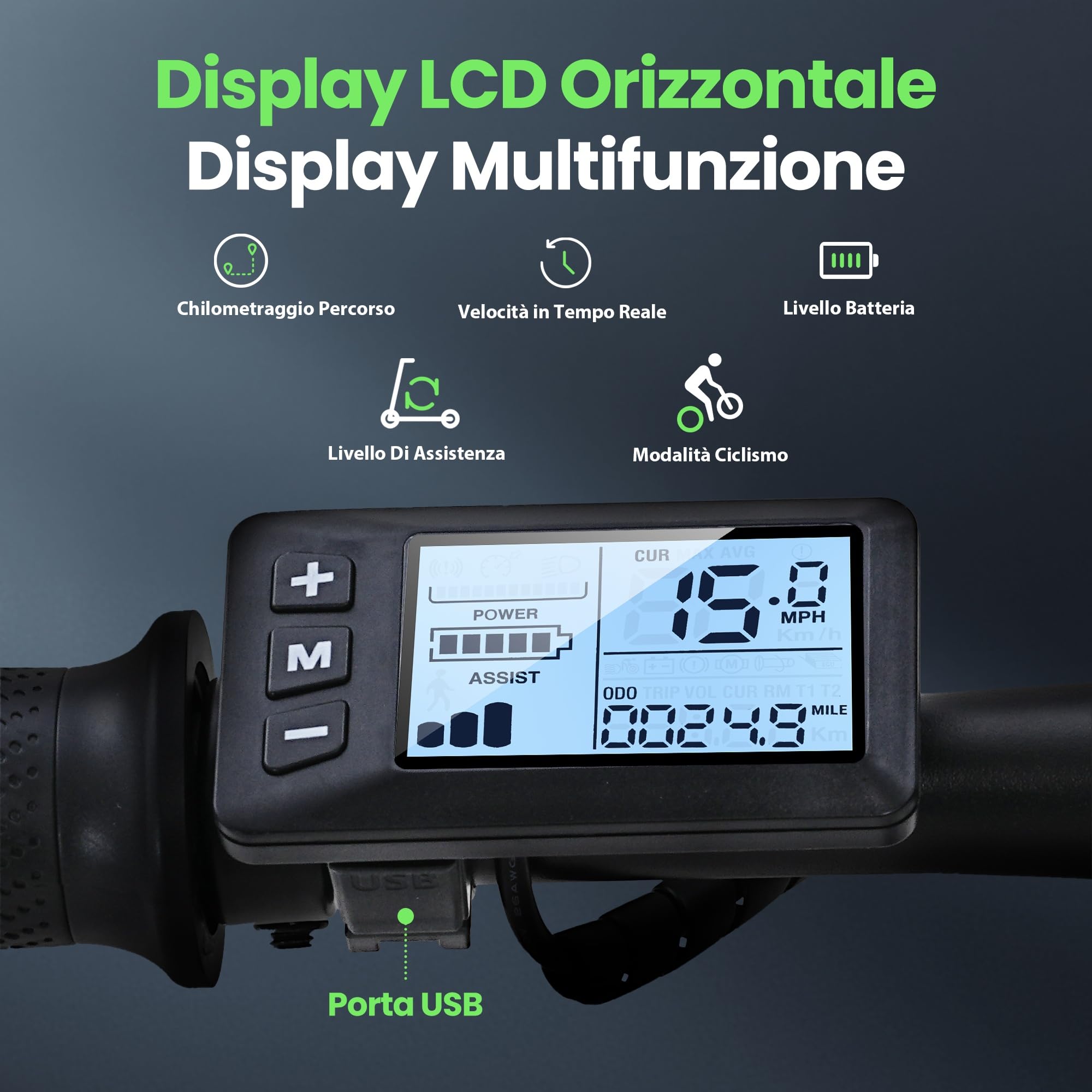 Finbike Bici Elettrica Pieghevole 14", 432WH Batteria, Autonomia di 30-50 KM, Motore 250W, E-Bike per Adulti e Adolescente, Carico 120kg, 10/15/25KM/H