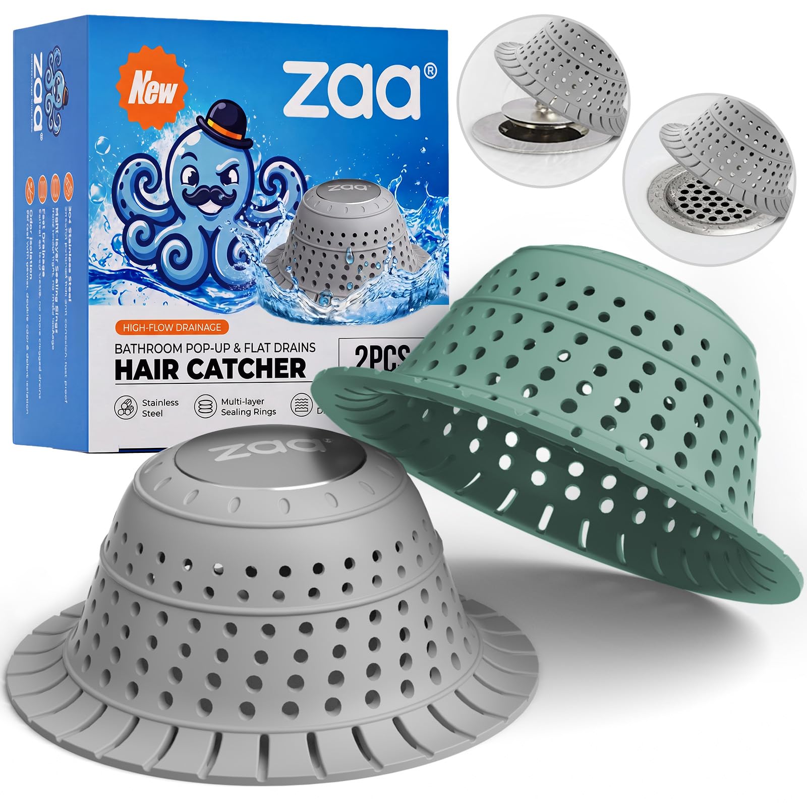zaa Bathtub Drain Strainer Silicone Bathroom Stopper Fixture Accessories