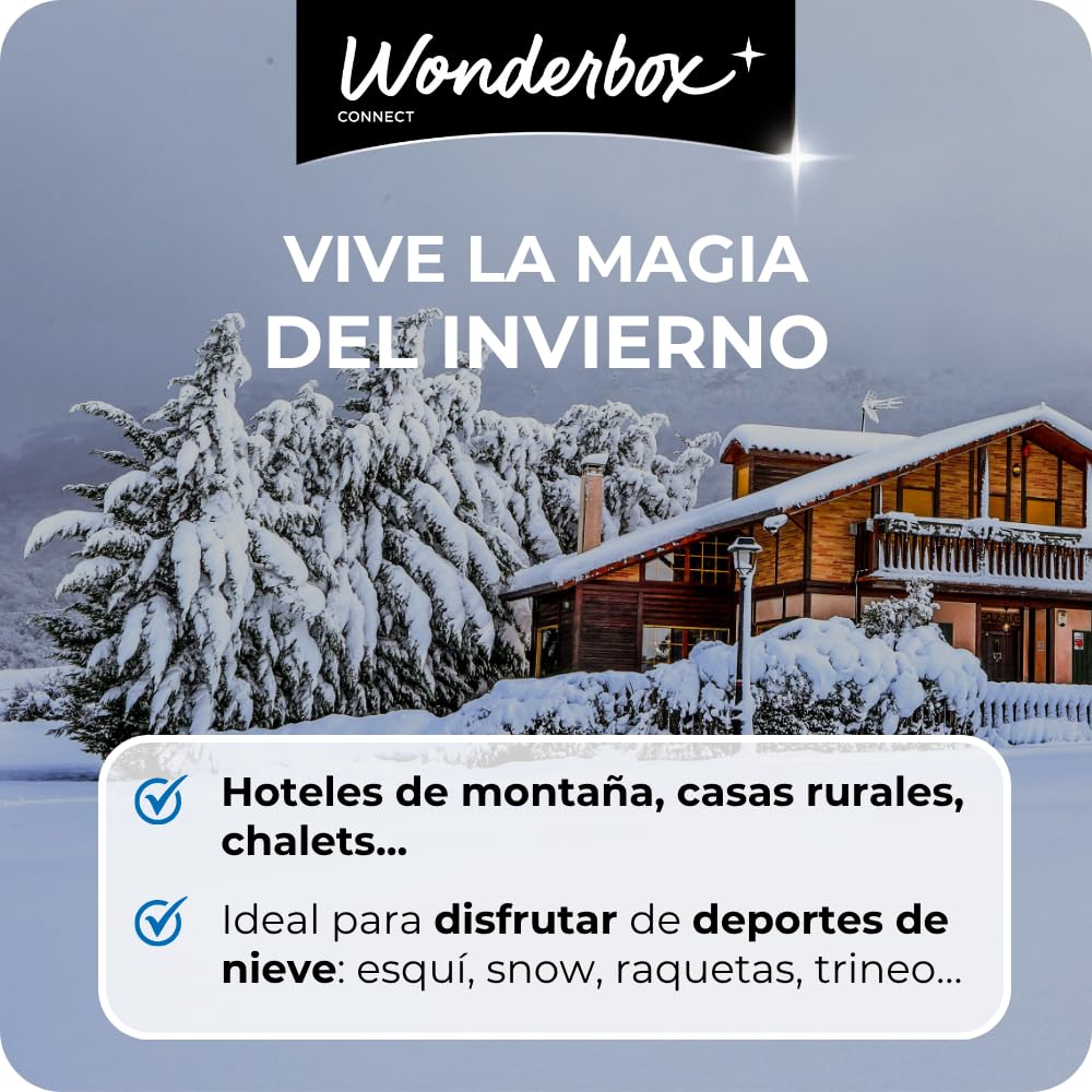 WONDERBOX – Cofre Regalo Hoteles en la Nieve - De 1 a 2 Noches para 2 Personas - Escapada para Parejas - Regalar experiencias - Escapadas en el Monte para Disfrutar del Invierno
