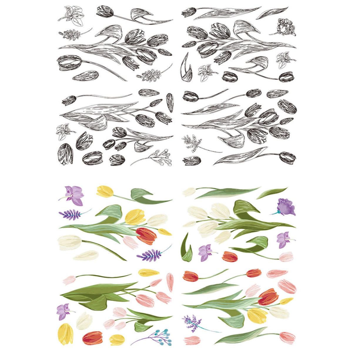 Alipis 3sätze Dekorative Tulpen Fensterbilder Doppelseitige Statische Aufkleber Für Glas Selbstklebend Kinderfreundlich Für Fensterdekoration Im Wohnzimmer Und Klassenzimmer