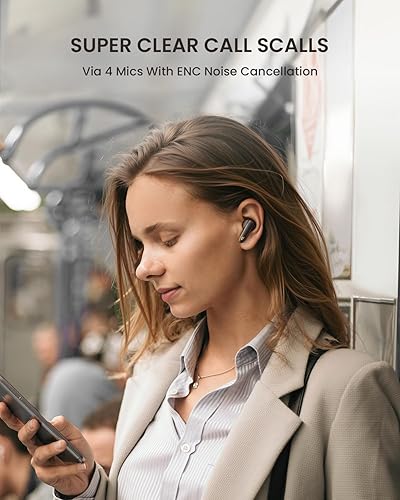 Miniatura 3 de Auriculares intrauditivos inalámbricos con 4 micrófonos ENC para mejorar las llamadas, tiempo de reproducción de 40 horas, Bluetooth 5.4, IPX5