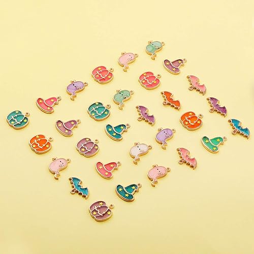 Miniatura 6 de Dijes de aleación de Halloween para Halloween, colgantes, calabaza, fantasma, mago, sombrero de mago, joyería para bricolaje, accesorios de collar y