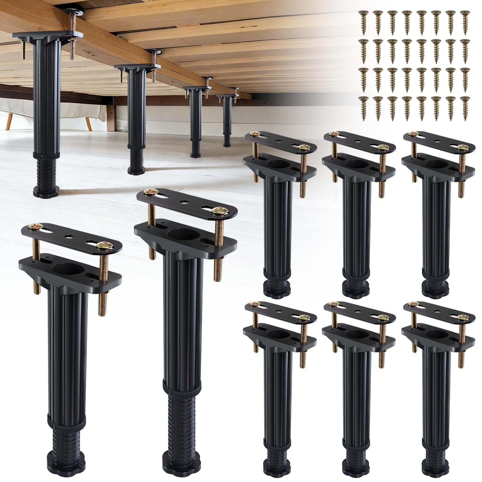 Photo 1 of YHK Adjustable Height Bed Support Legs (8PCS)