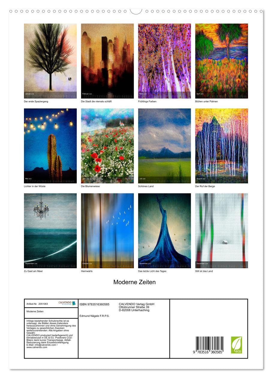 Moderne Zeiten (hochwertiger Premium Wandkalender 2026 DIN A2 hoch), Kunstdruck in Hochglanz: Zeitgenössische Werke des Fotografen Edmund Nägele F.R.P.S. (CALVENDO Kunst)