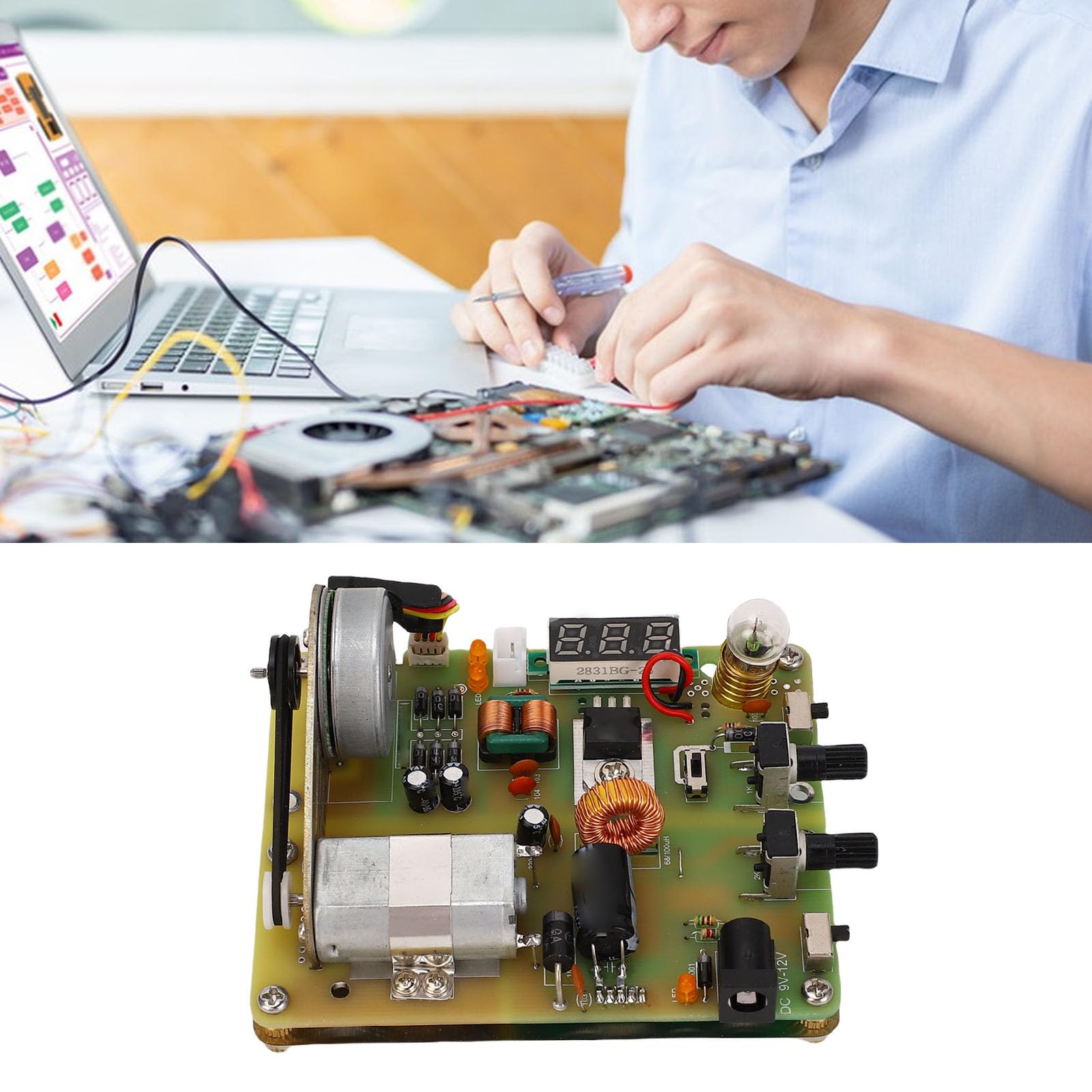 XUMIUZIY Generatore a Manovella Modello, Kit Scientifico Dimostrativo (AC) | Modello di generatore alimentato a mano, con lampadina, per l\'insegnamento scolastico e l\'esperimento scientifico