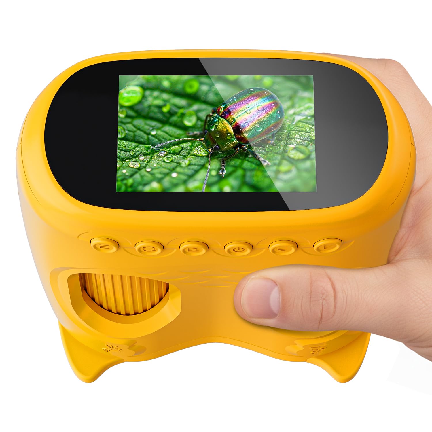Temodu 2-in-1 Kids Microscope Telescope, 2.0" 1000X Digital Microscope for Kids, HD Portable Education Telescope for Kids Birthday Festival Gift, Science Fun Toys for Children Age 4-12 (Yellow)-image-5