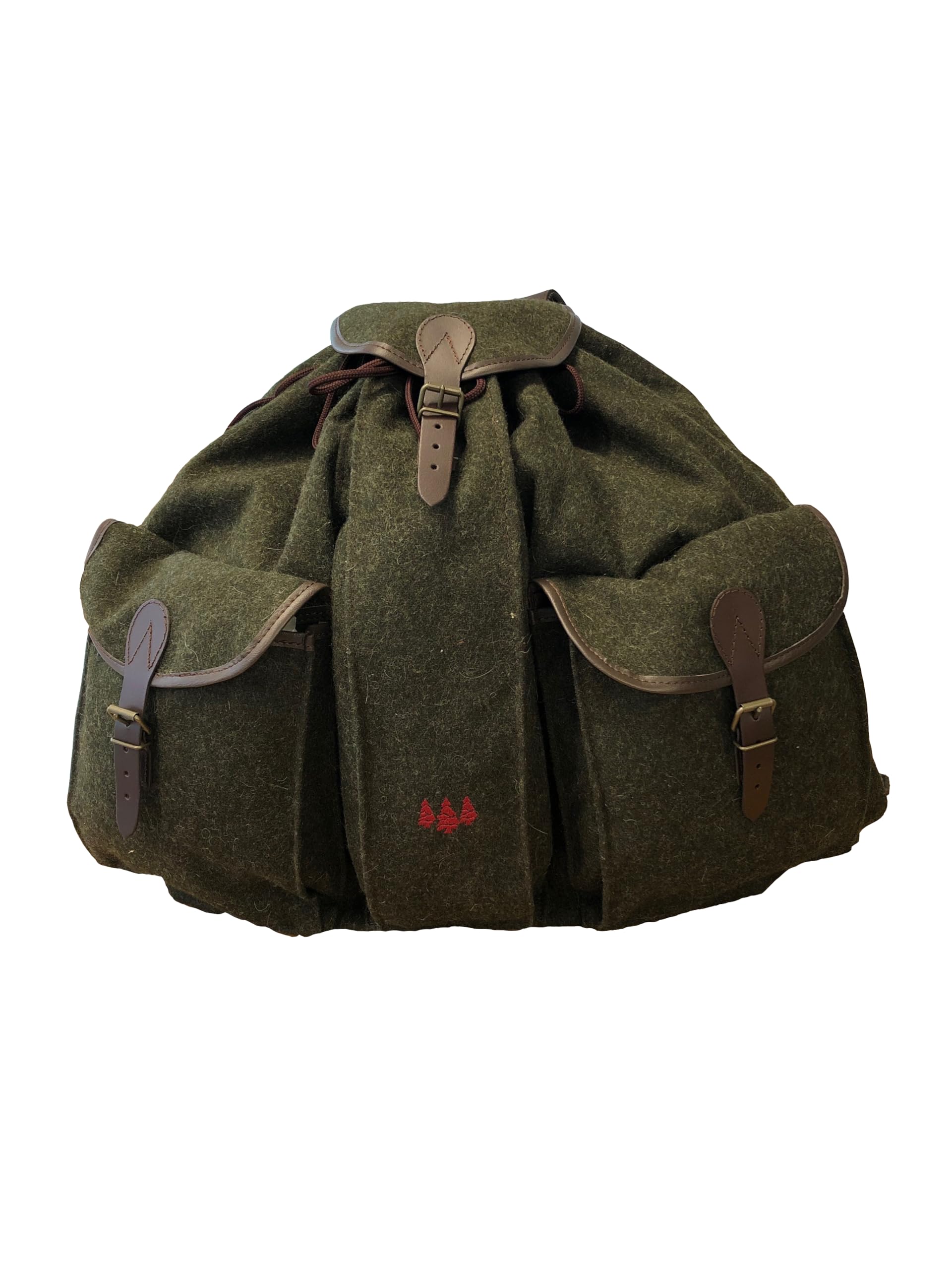 Rucksack Loden Murau – 15L, jagdgrün | 100% wasserabweisend, strapazierfähig | 80% Loden, 20% Polyamid | Waschbar, mit 3 aufgesetzten Taschen & herausnehmbarer Schweißeinlage