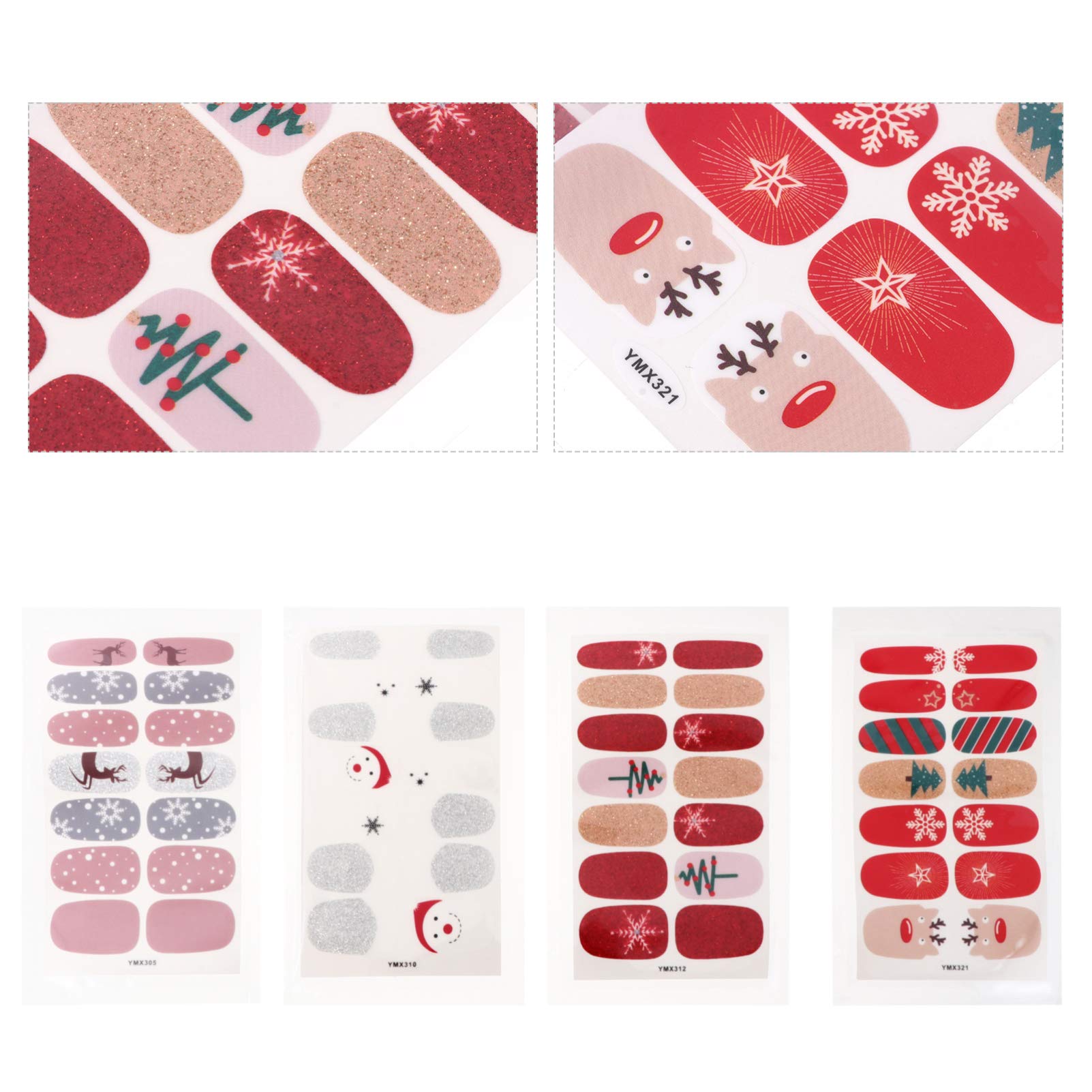 FRCOLOR 3 Set Di Adesivi Per Unghie Natalizi Decalcomanie Adesive Adesivi Per Nail Art Con Fiocchi Di Neve Per Donne 8 Fogli * 3